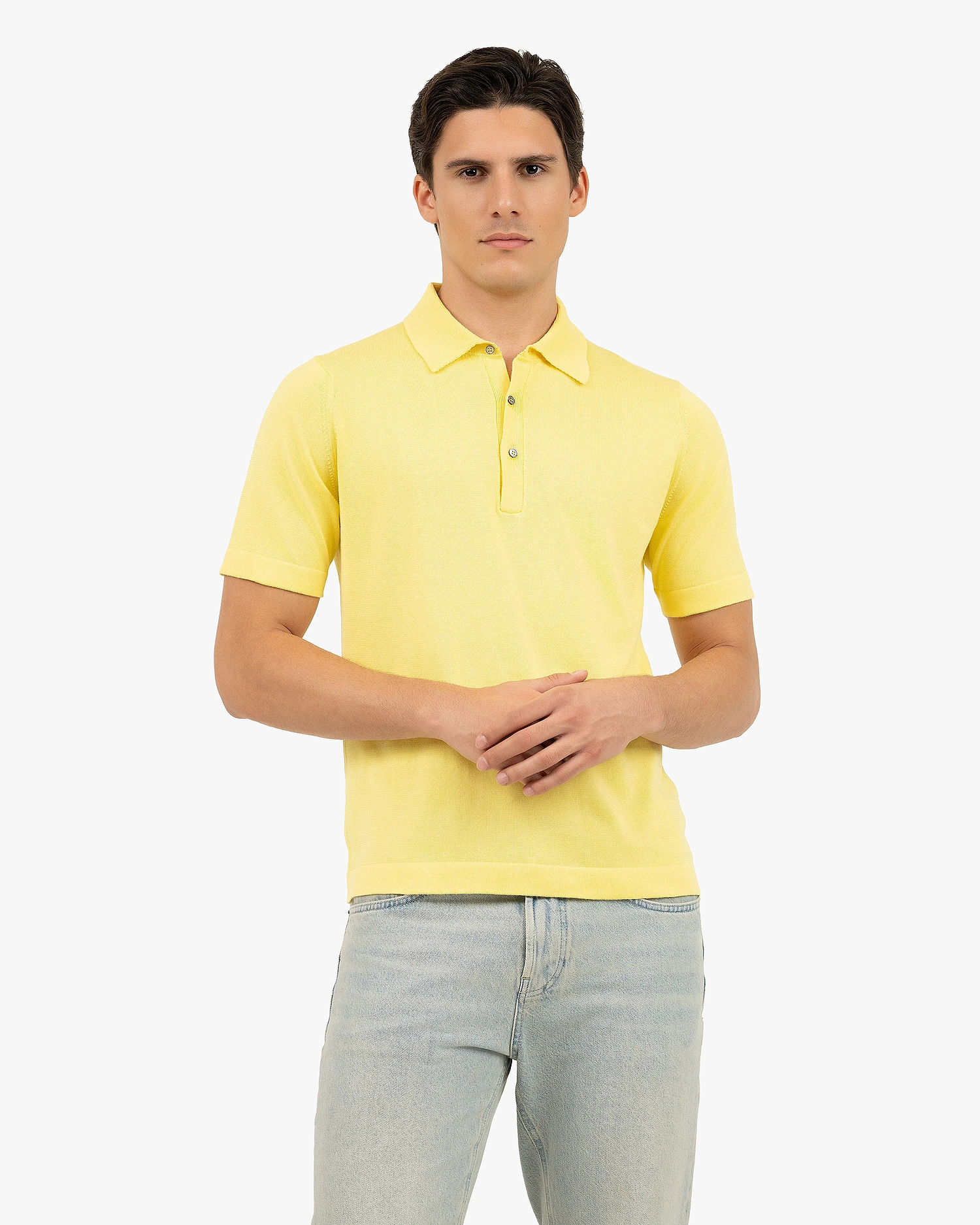 Men's Giza Polo T-Shirt - Yellow Cotone