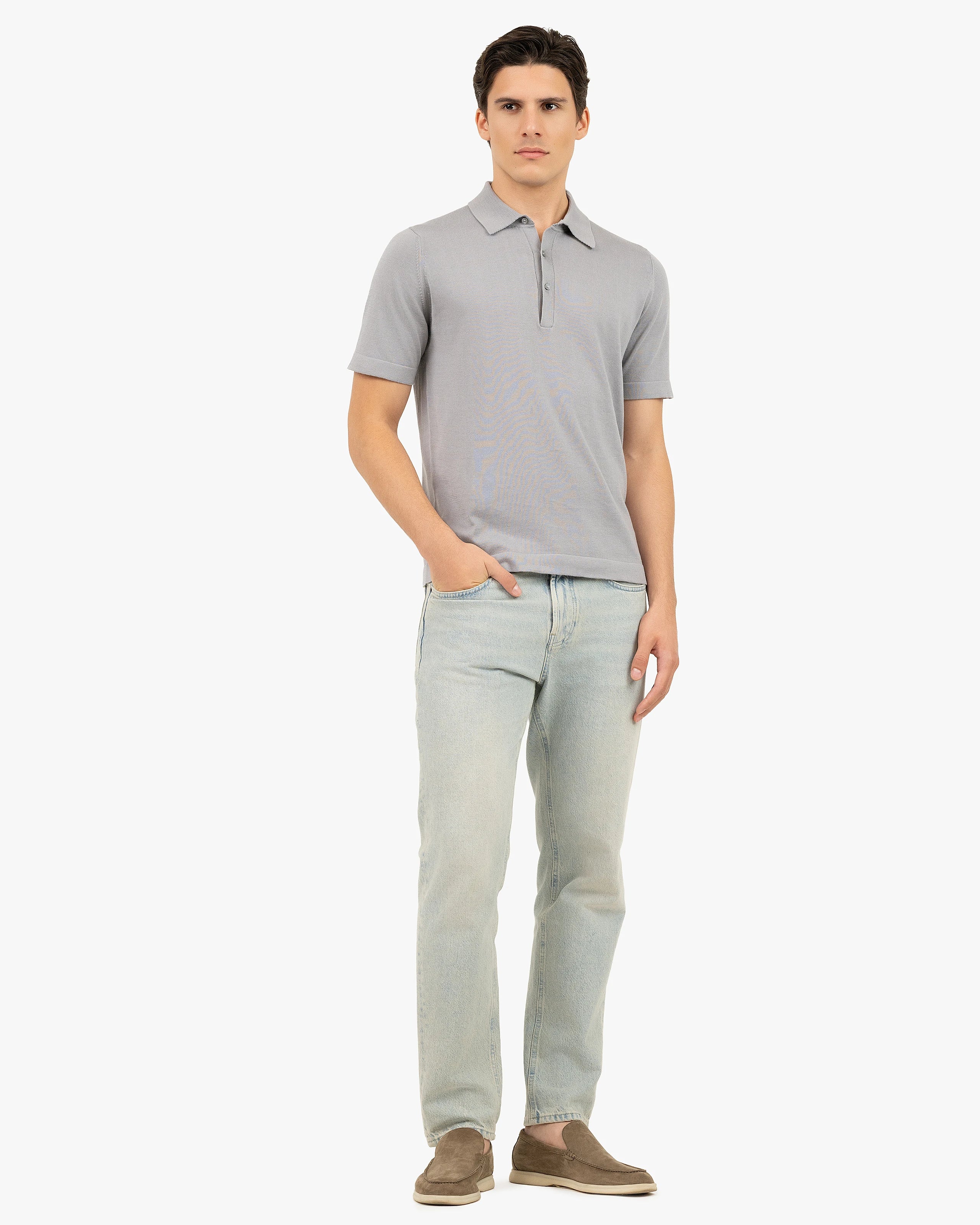 Men's Giza Polo T-Shirt - Grey Cotone