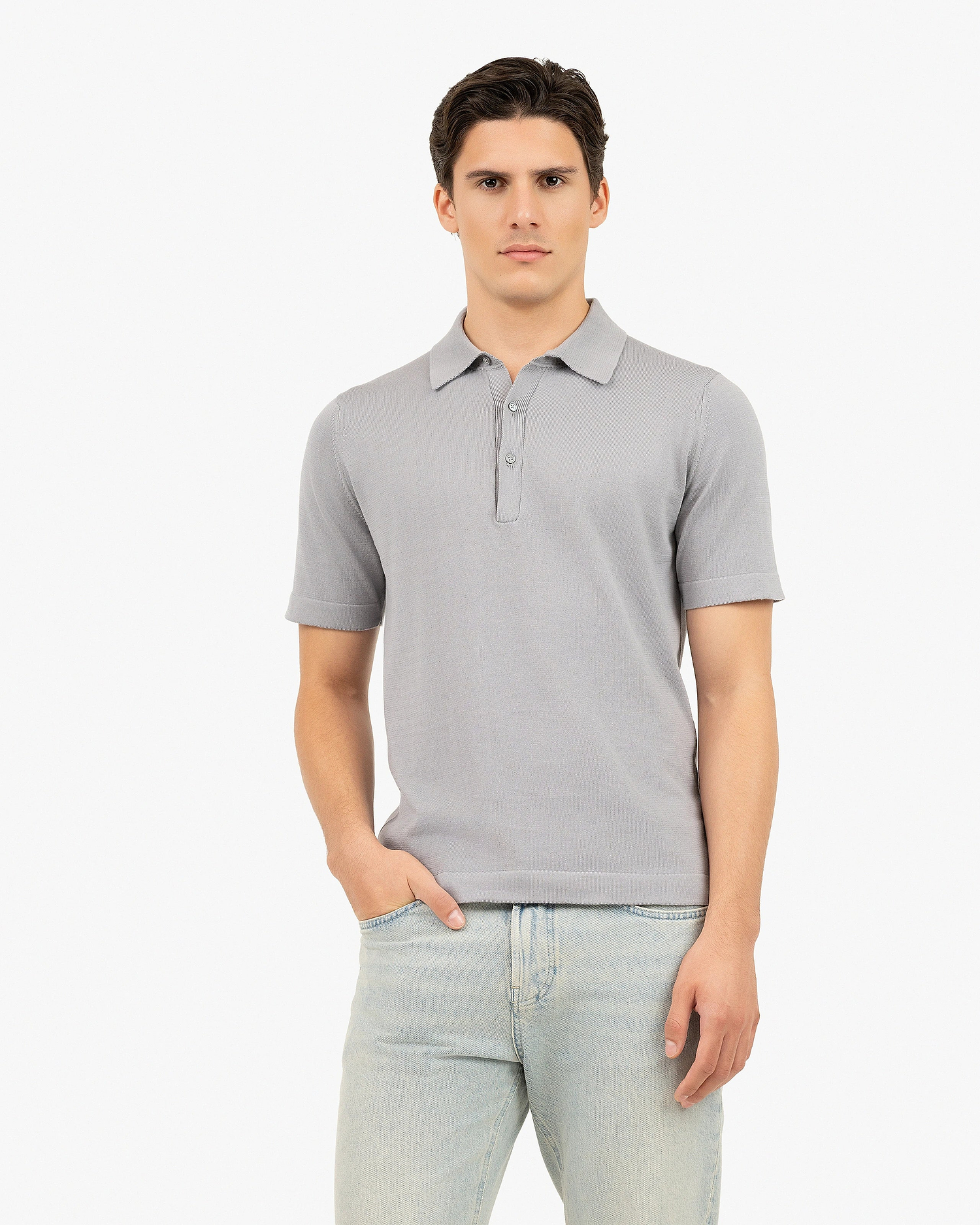 Men's Giza Polo T-Shirt - Grey Cotone