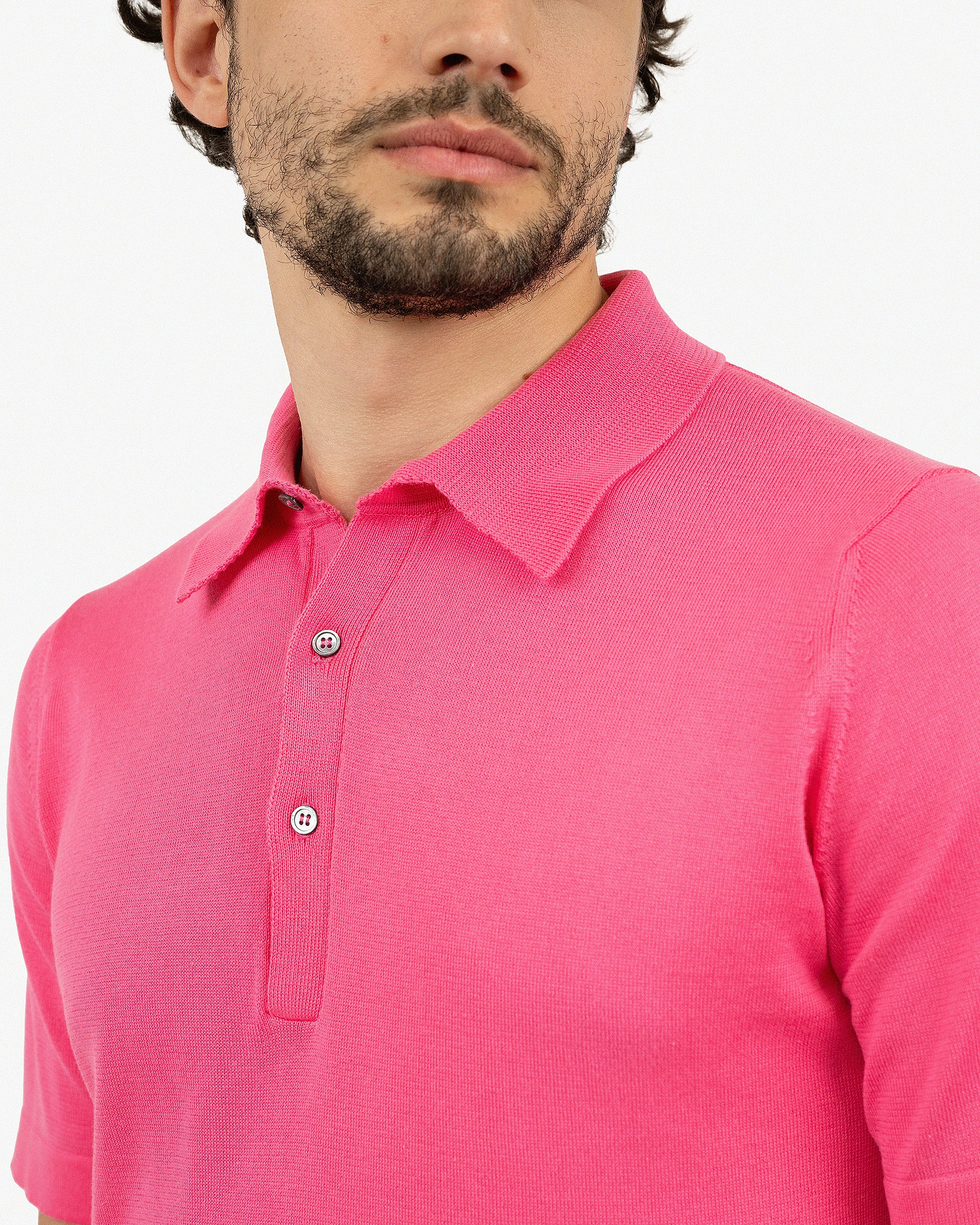 Men's Giza Polo T-Shirt - Fuchsia Cotone