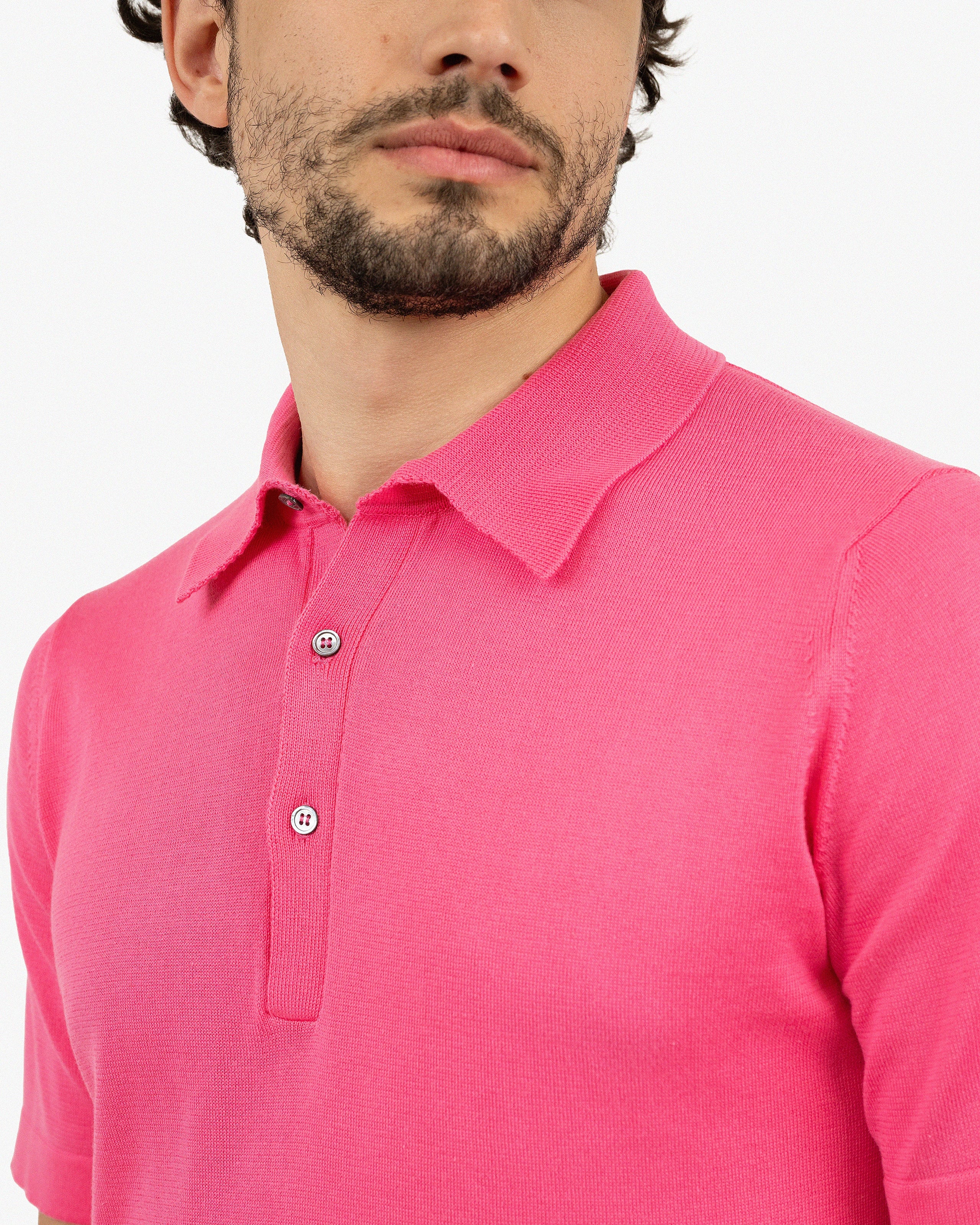 Men's Giza Polo T-Shirt - Fuchsia Cotone