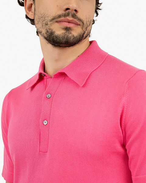 Men's Giza Polo T-Shirt - Fuchsia Cotone
