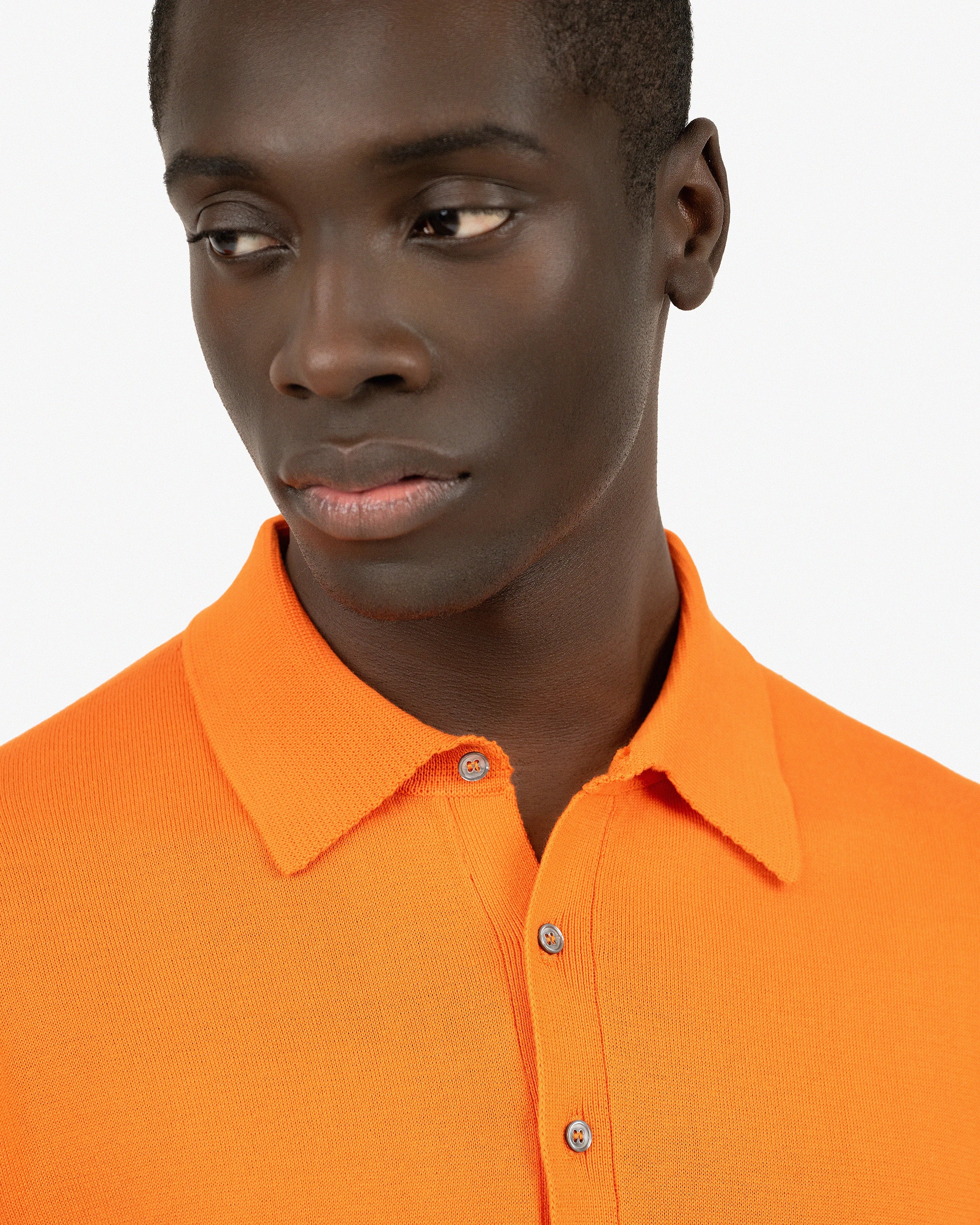 Men's Giza Polo T-Shirt - Orange Cotone