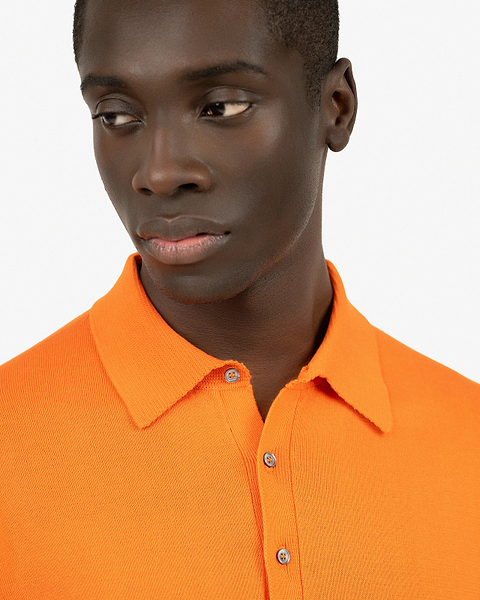 Men's Giza Polo T-Shirt - Orange Cotone