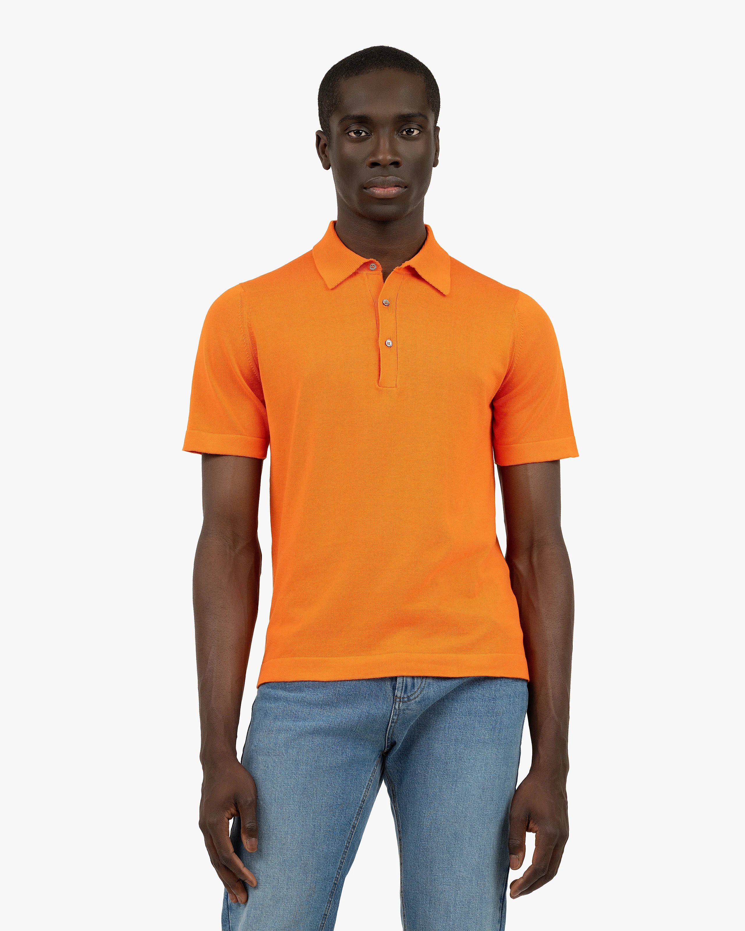 Men's Giza Polo T-Shirt - Orange Cotone