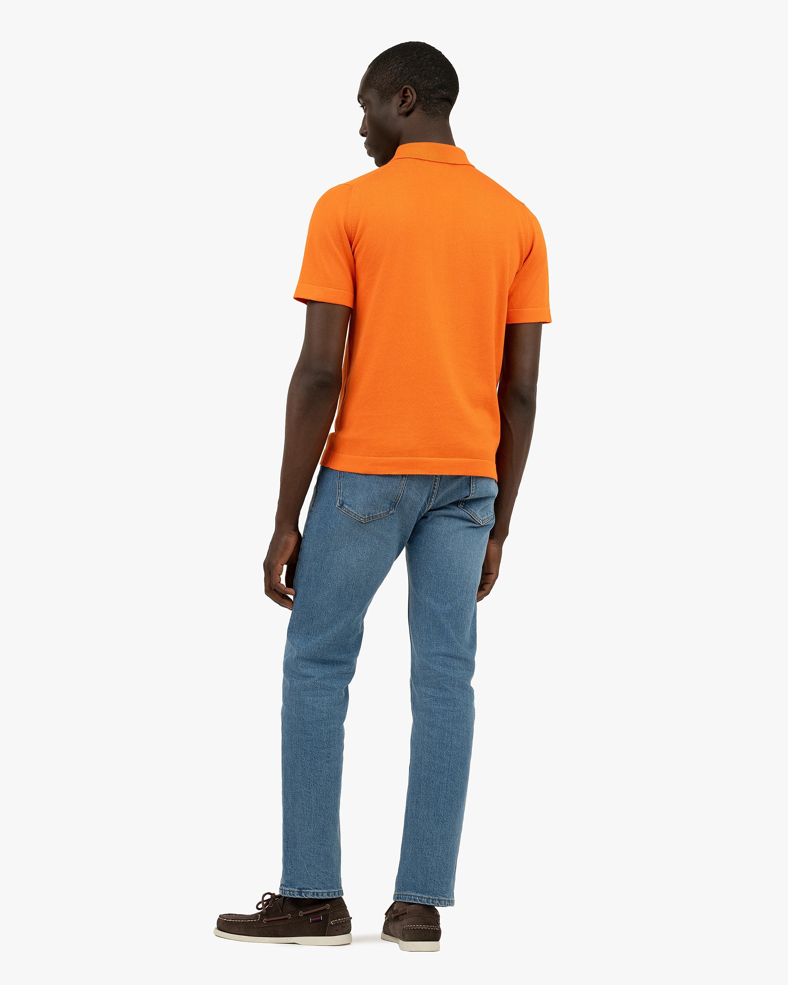 Men's Giza Polo T-Shirt - Orange Cotone