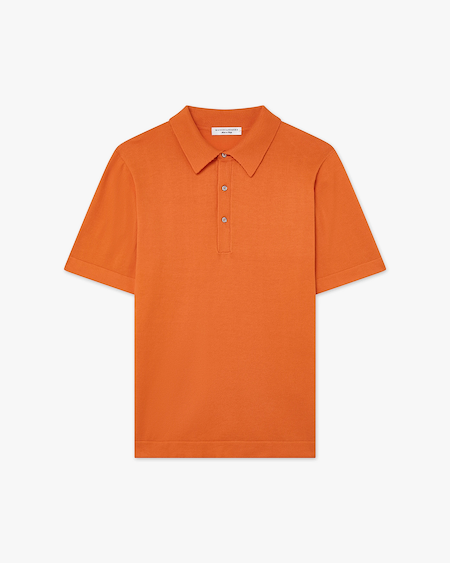Men's Giza Polo T-Shirt - Orange Cotone