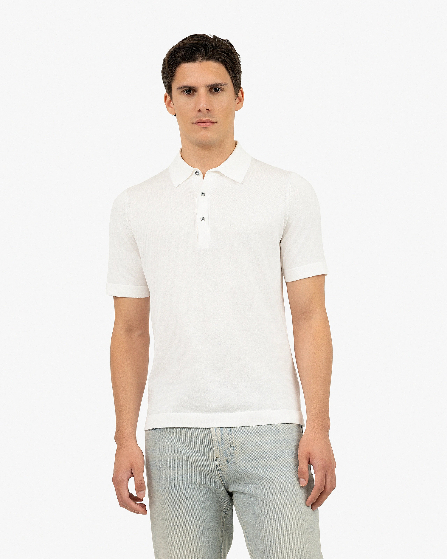 Men's Giza Polo T-Shirt - White Cotone