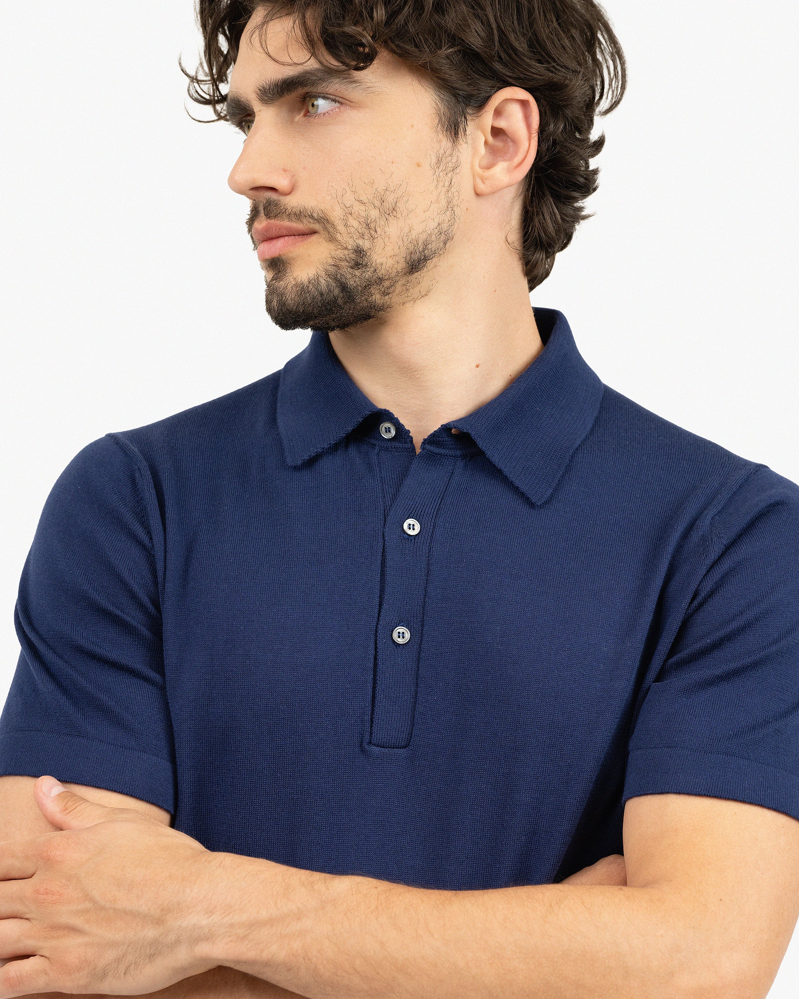 Men's Giza Polo T-Shirt - Night Blue Cotone
