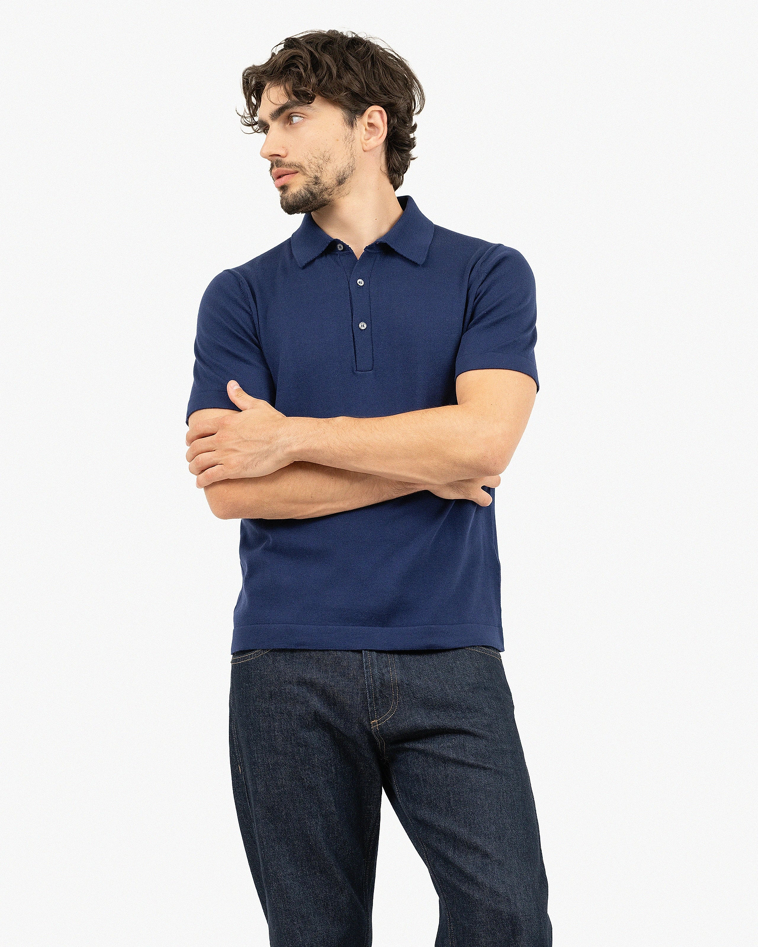 Men's Giza Polo T-Shirt - Night Blue Cotone