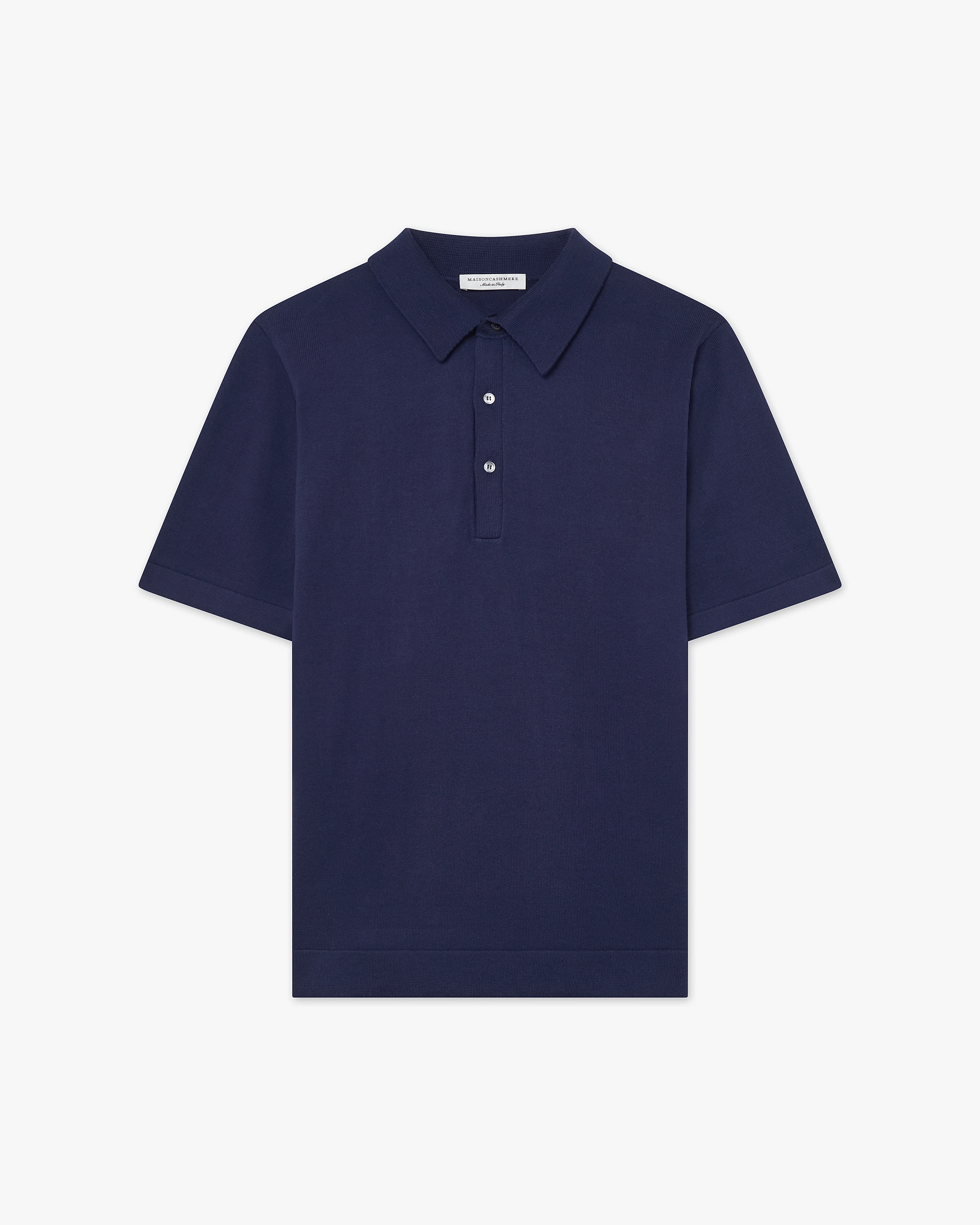 Men's Giza Cotton Polo T-Shirt - Night Blue | MaisonCashmere
