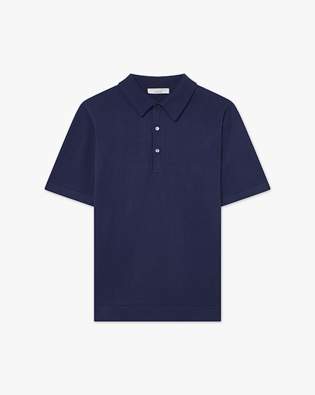 Men's Giza Polo T-Shirt - Night Blue Cotone