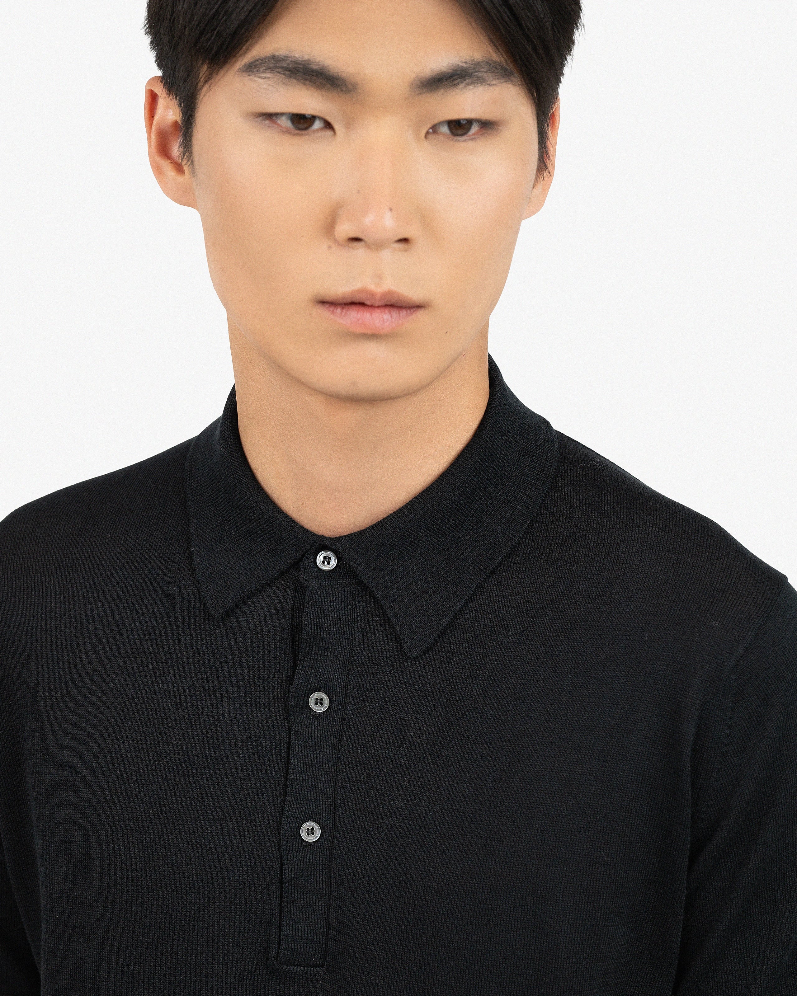Men's Giza Polo T-Shirt - Black Cotone