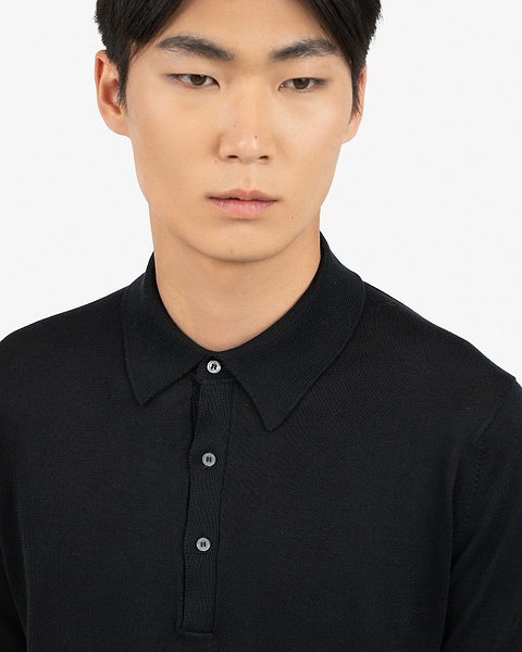 Men's Giza Polo T-Shirt - Black Cotone