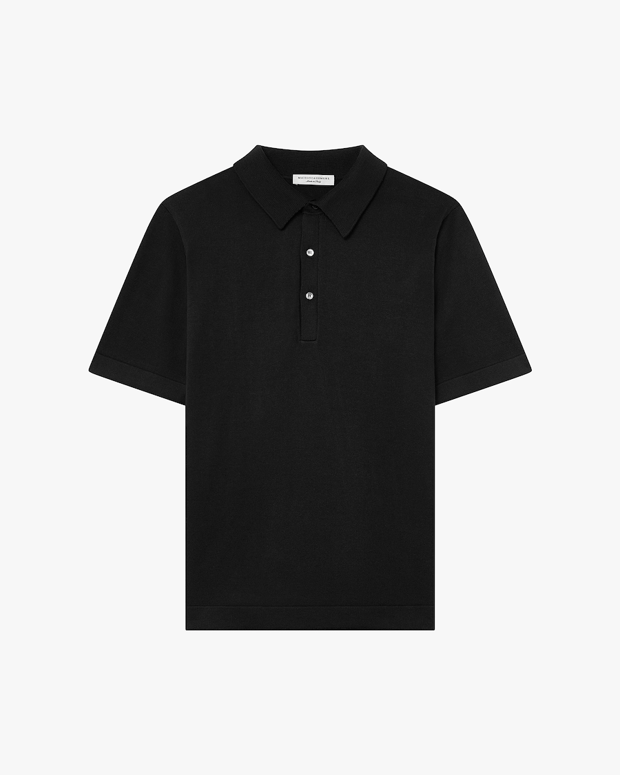 Men's Giza Polo T-Shirt - Black Cotone