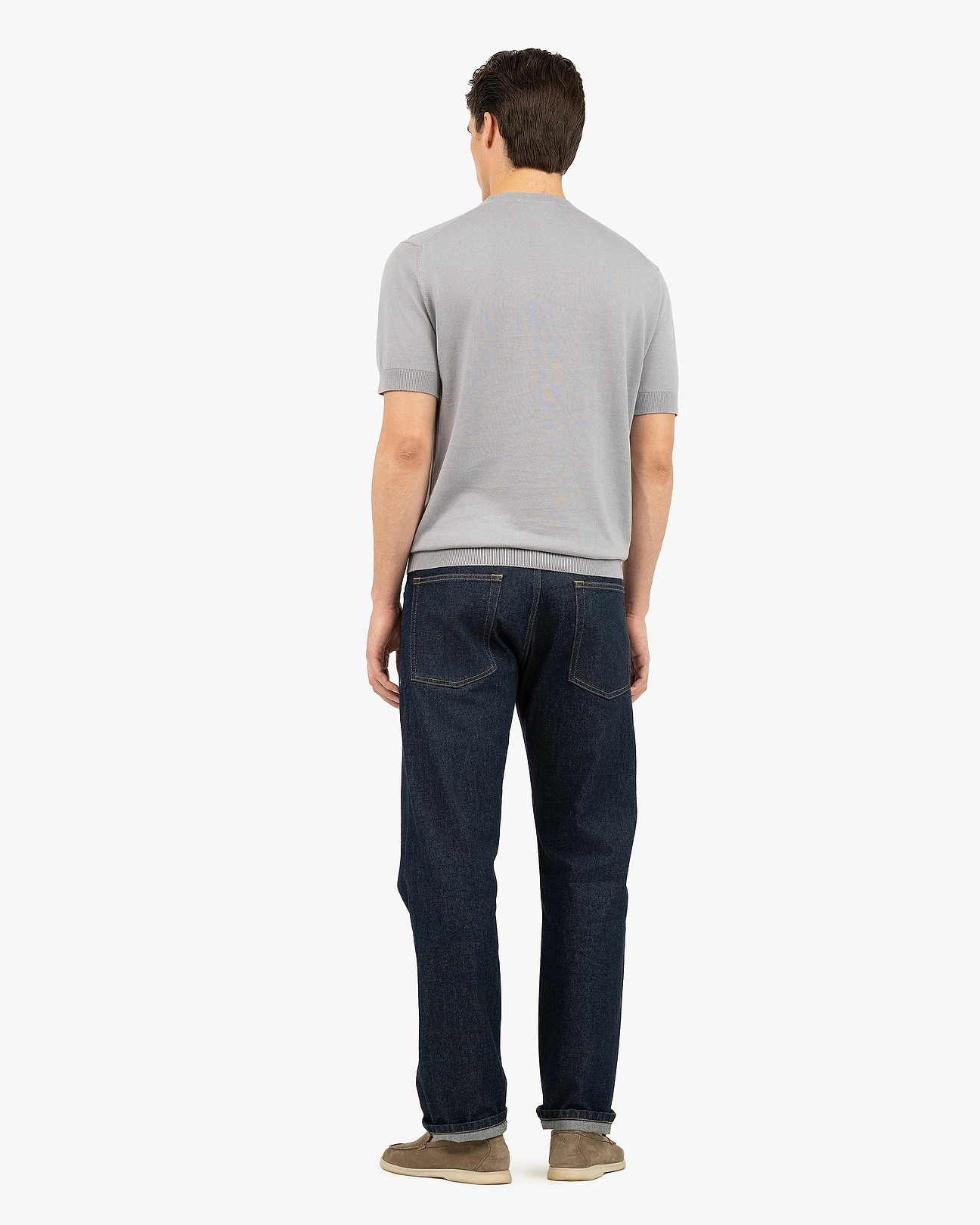 Men's Giza Cotton T-Shirt - Grey | MaisonCashmere