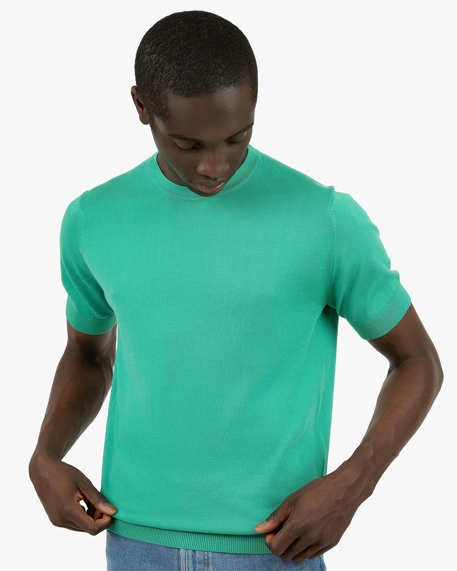 Men's Giza Tee - Green Cotone