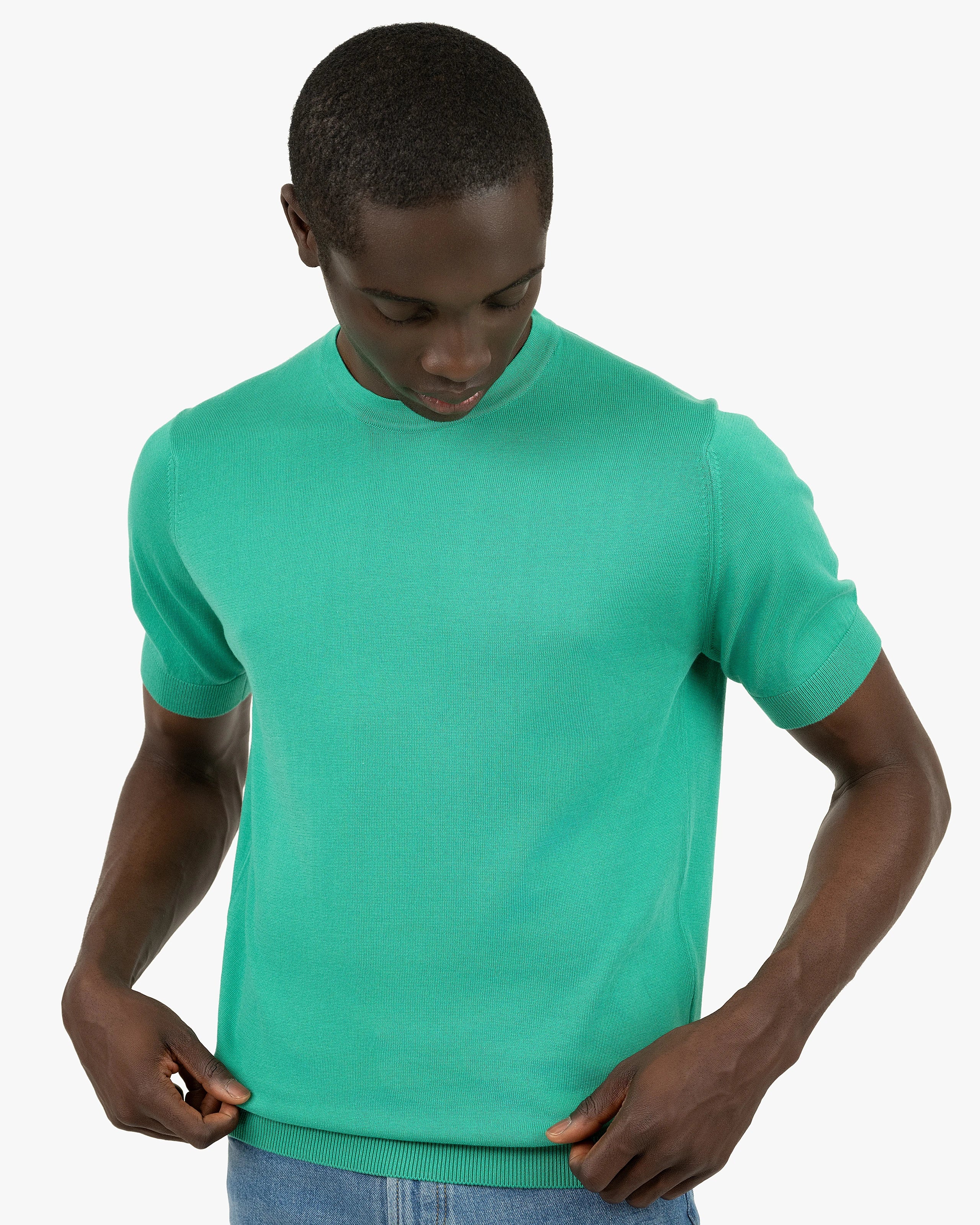 Men's Giza Tee - Green Cotone