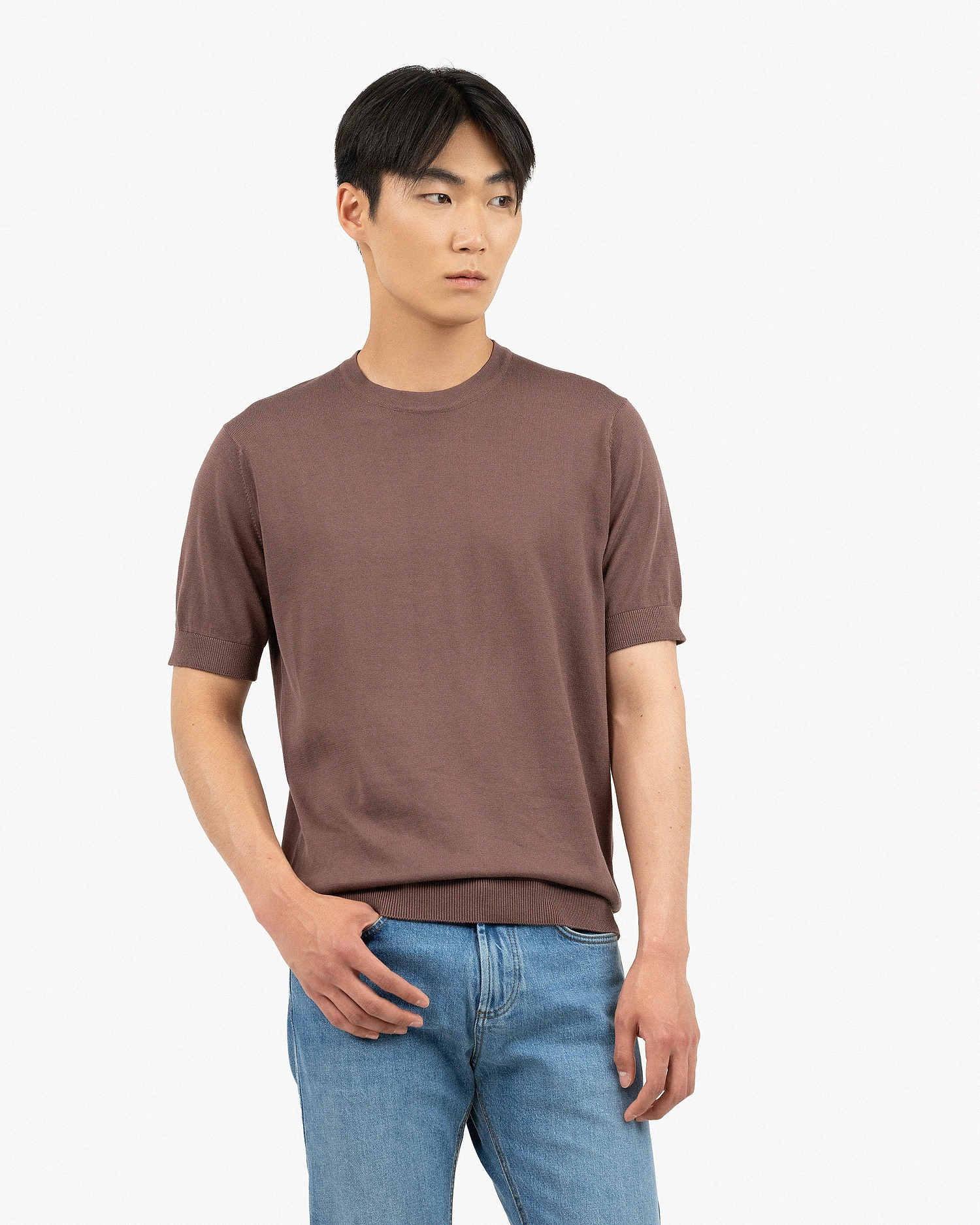 Men's Giza Tee - Brown Cotone