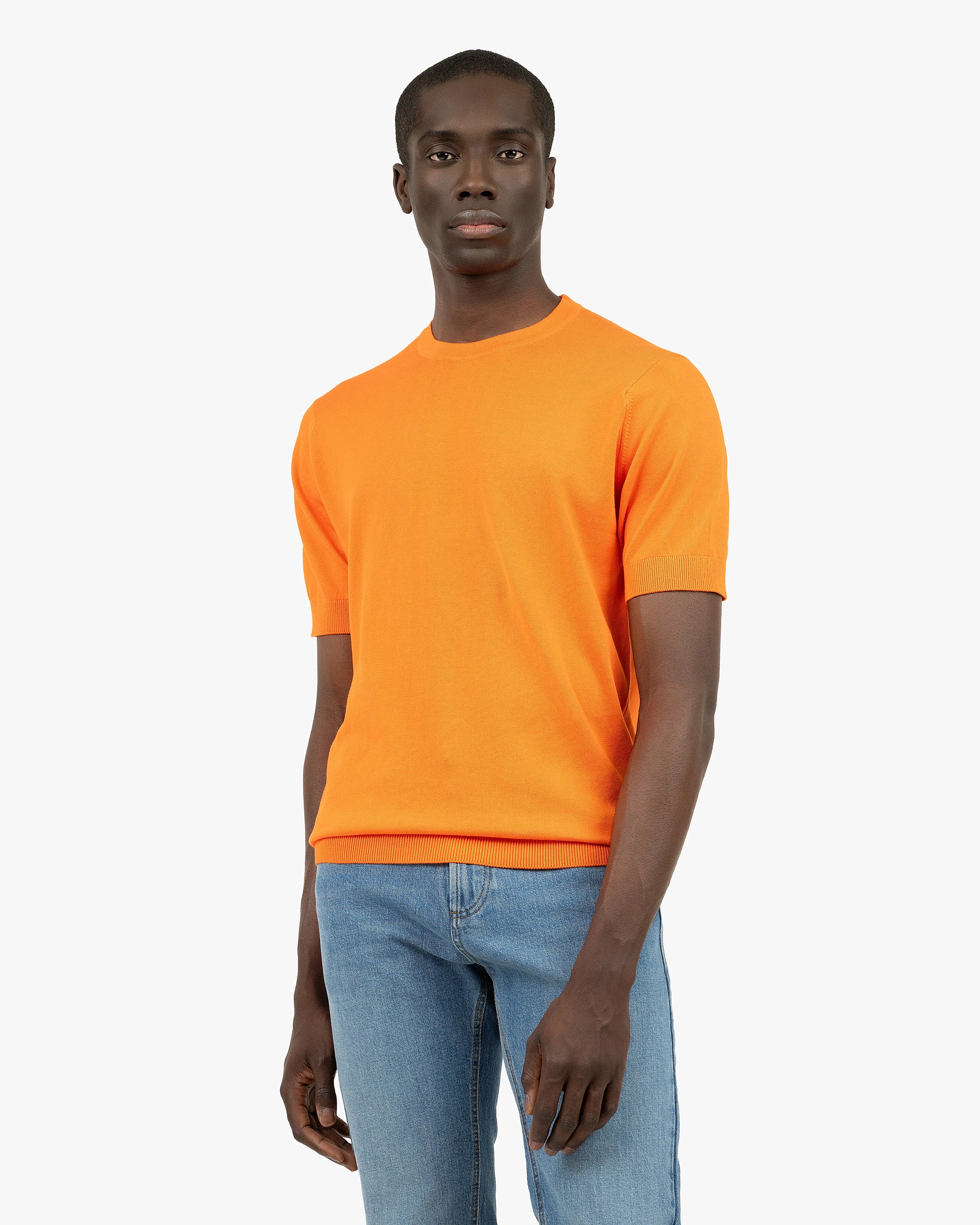 Men's Giza Tee - Orange Cotone