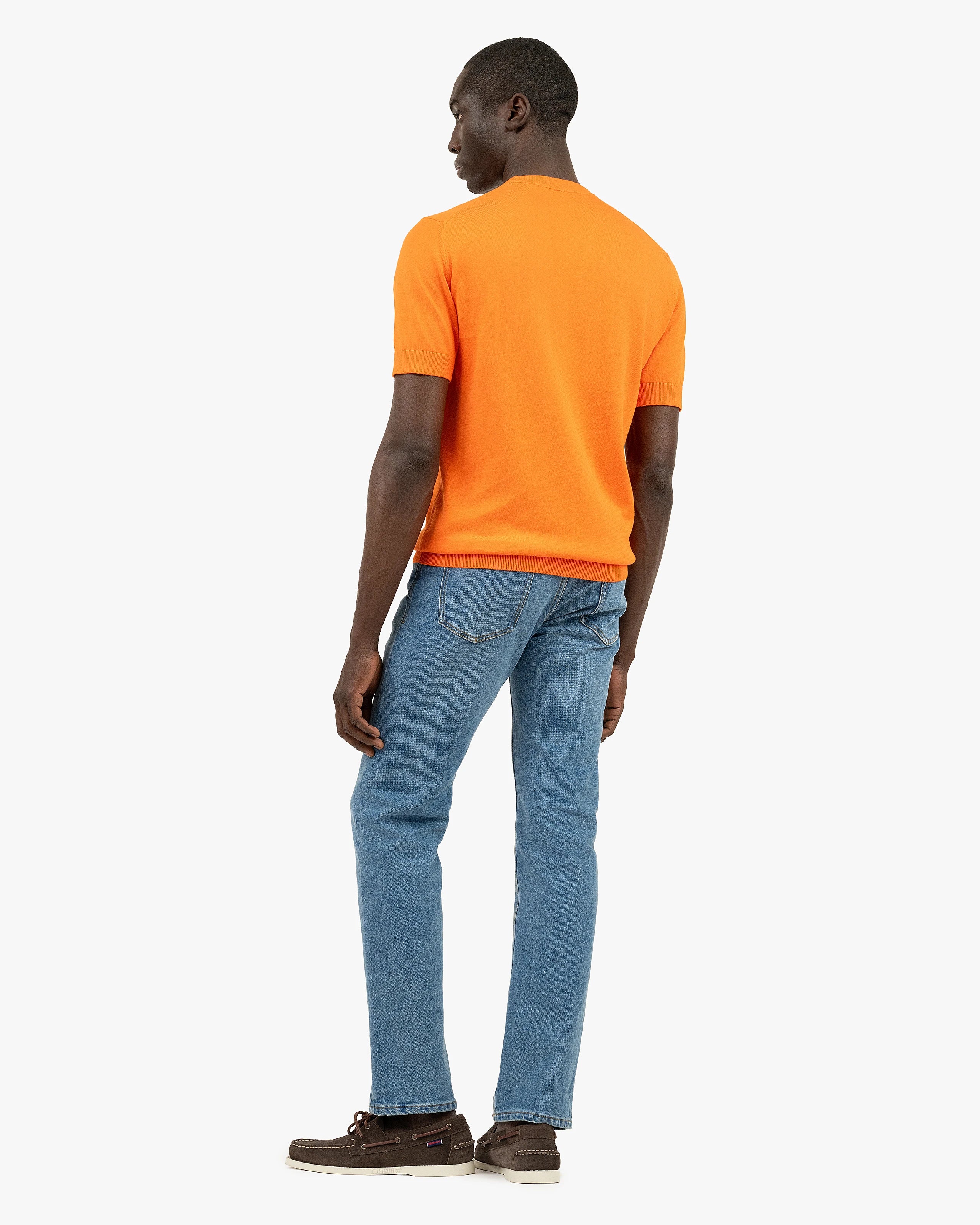 Men's Giza Tee - Orange Cotone