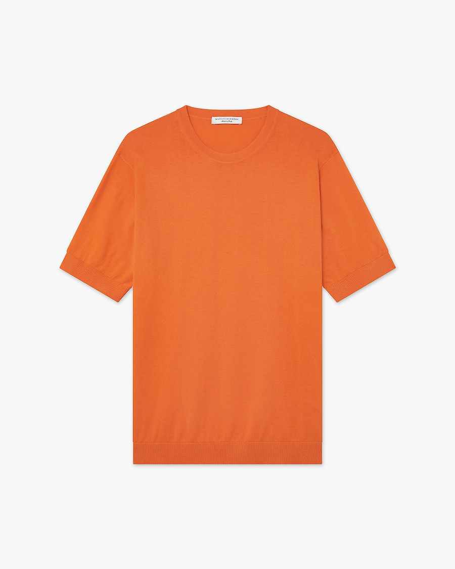Men's Giza Tee - Orange Cotone