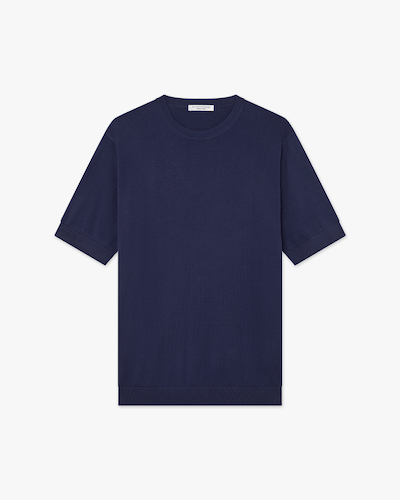 Men's Giza Tee - Night Blue Cotone