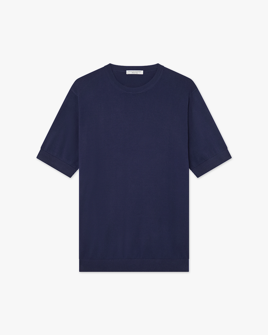 Men's Giza Tee - Night Blue Cotone