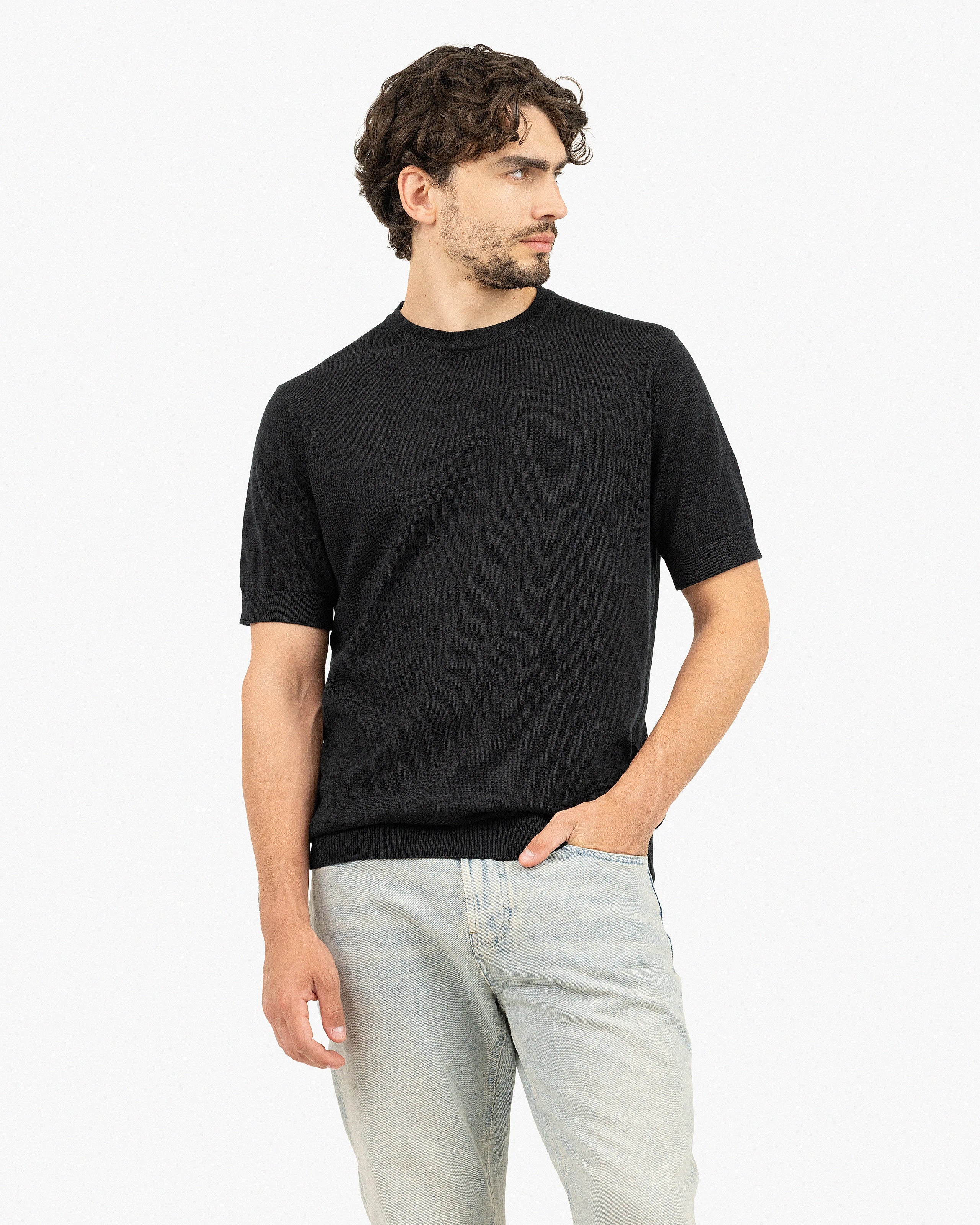 Men's Giza Tee - Black Cotone