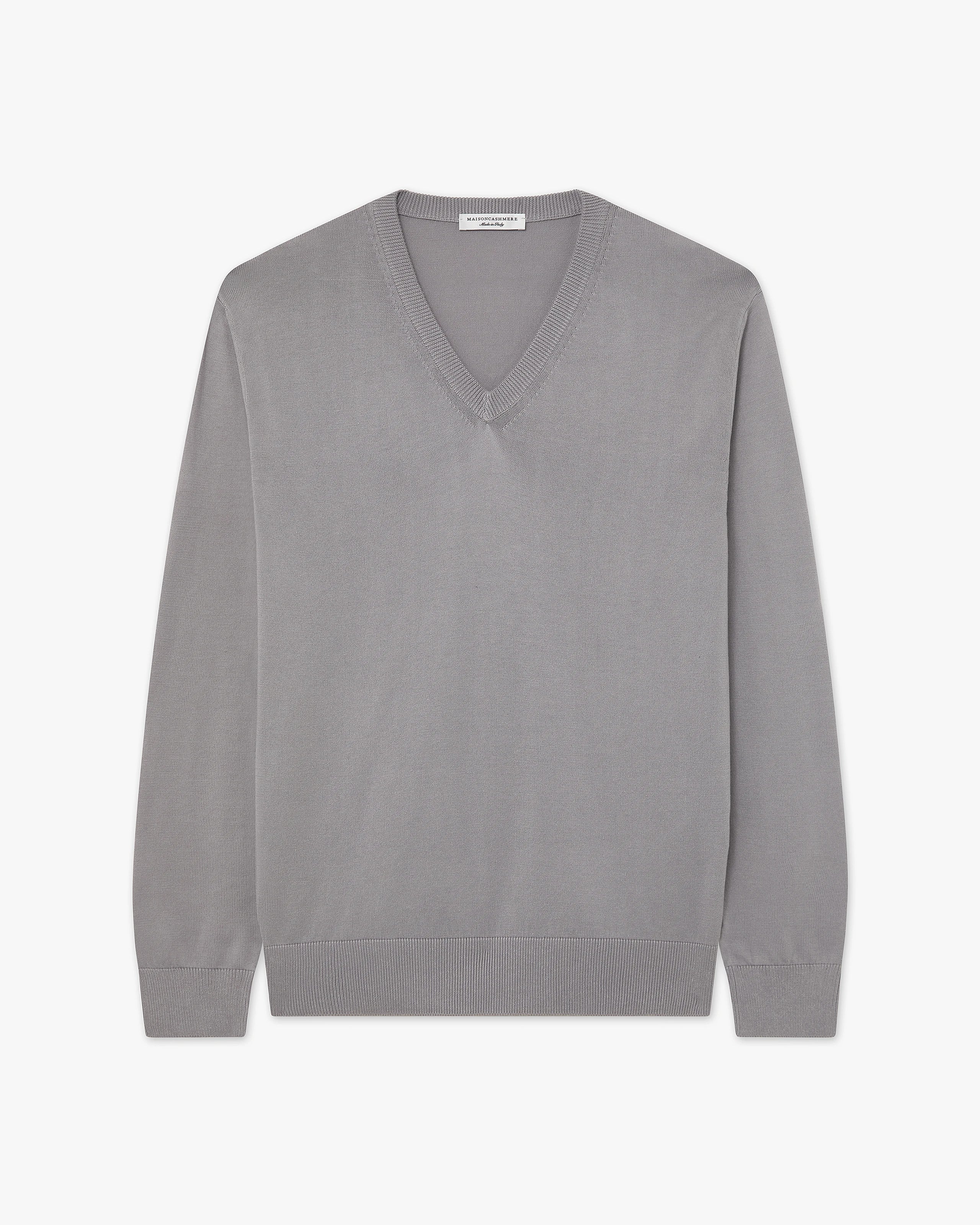 Men's Giza V-Neck Sweater - Grey Cotone