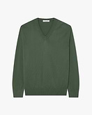 Giza V-Ausschnittpullover Herren - Olivgrün
