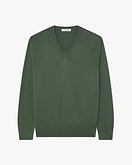 Giza V-Ausschnittpullover Herren - Olivgrün