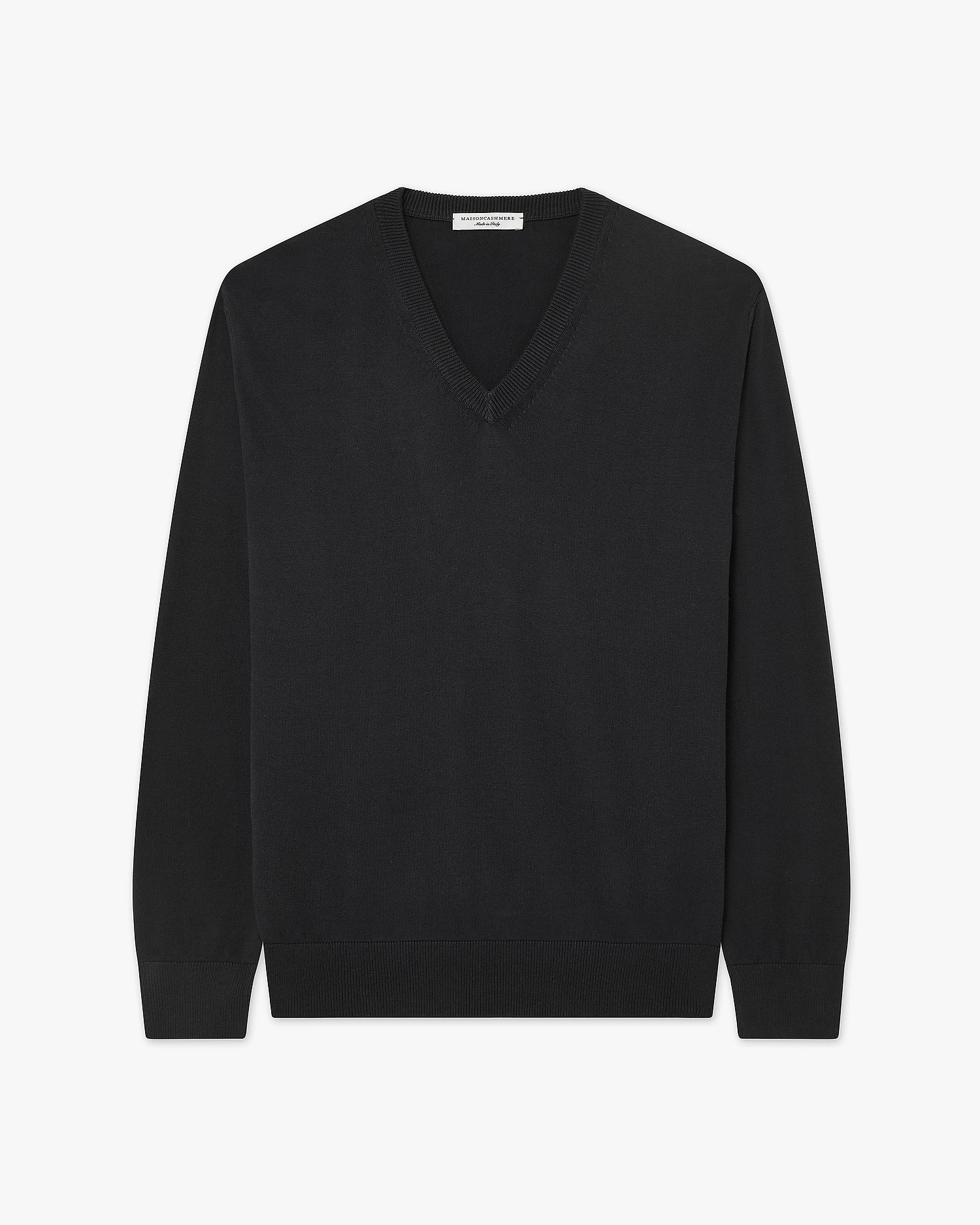 Men's Giza V-Neck Sweater - Black Cotone