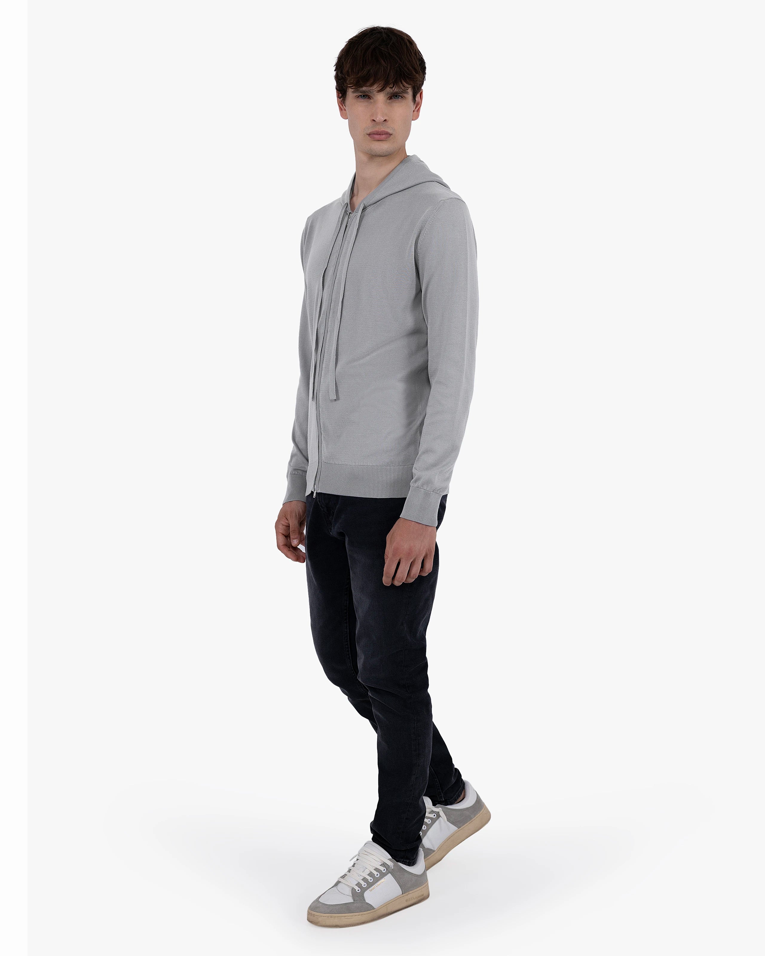 Men's Giza Zip Hoodie - Grey Cotone