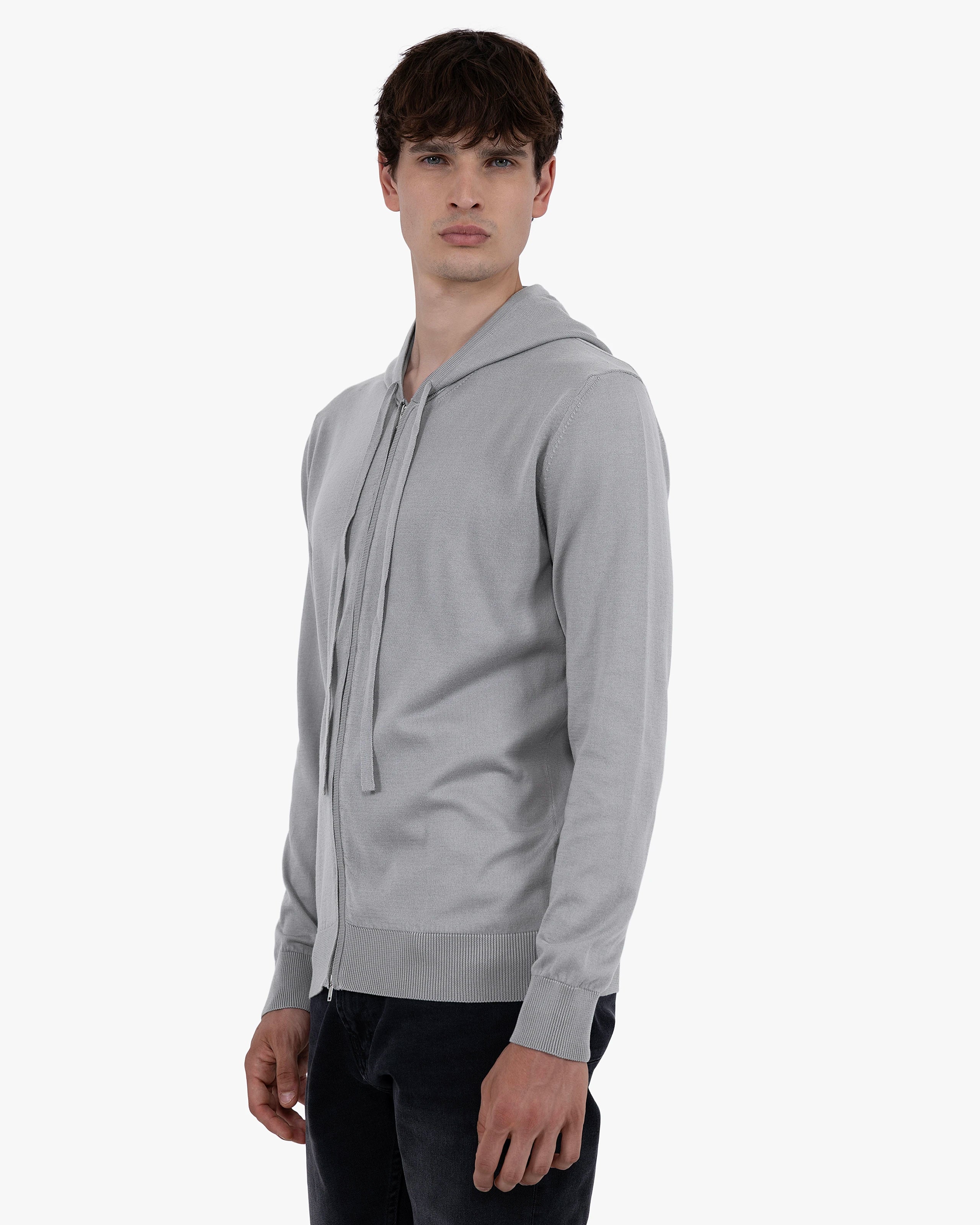 Men's Giza Zip Hoodie - Grey Cotone