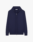 Felpa Cappuccio Zip Giza Uomo - Blu Scuro