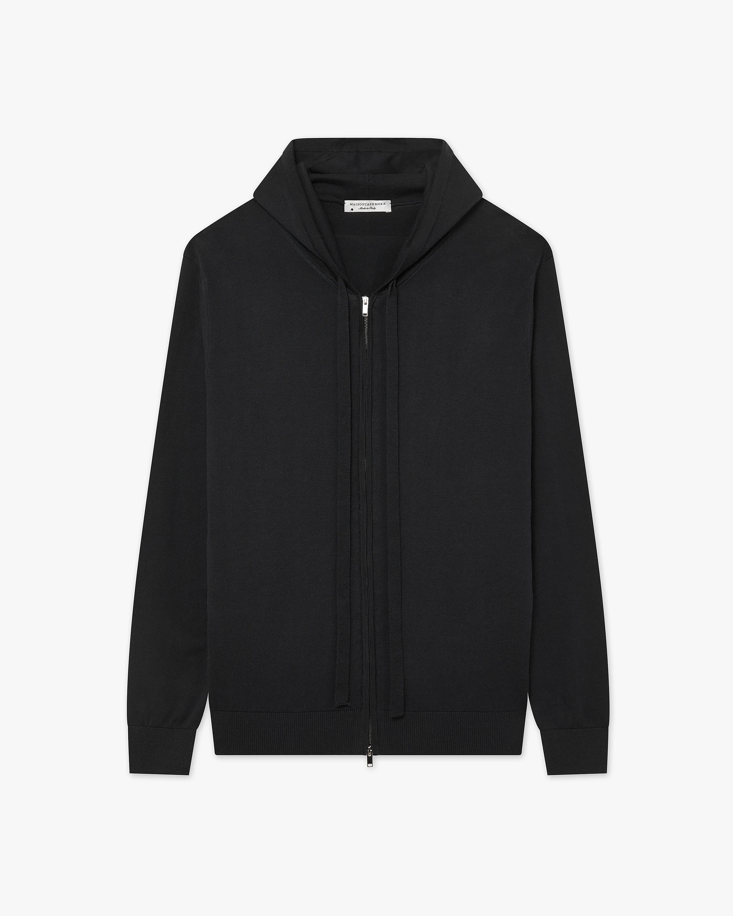 Men's Giza Cotton Hoodie - Black | MaisonCashmere
