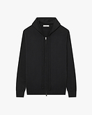 Felpa Cappuccio Zip Giza Uomo - Nero
