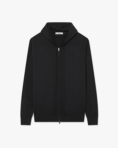 Men's Giza Zip Hoodie - Black Cotone