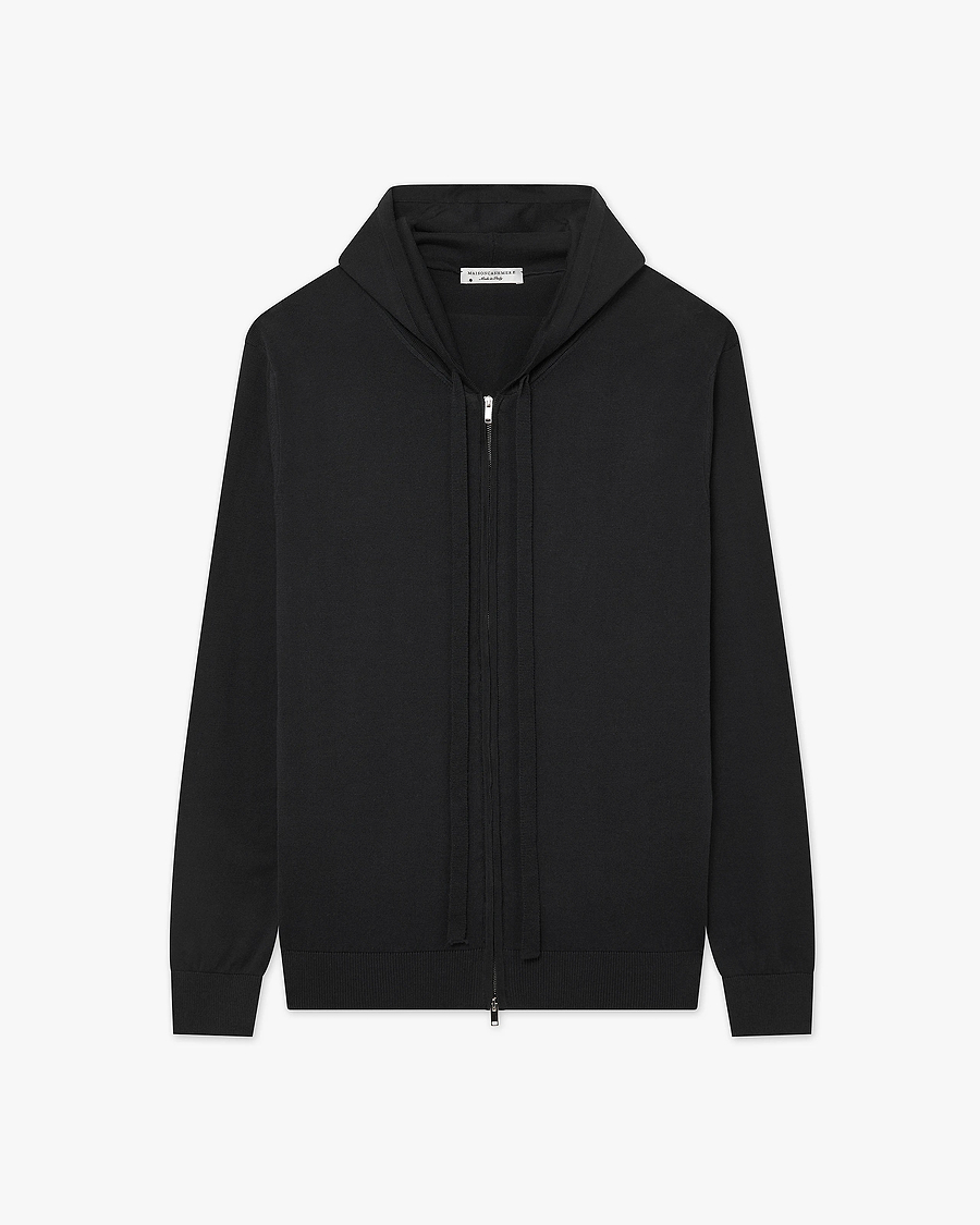 Men's Giza Zip Hoodie - Black Cotone