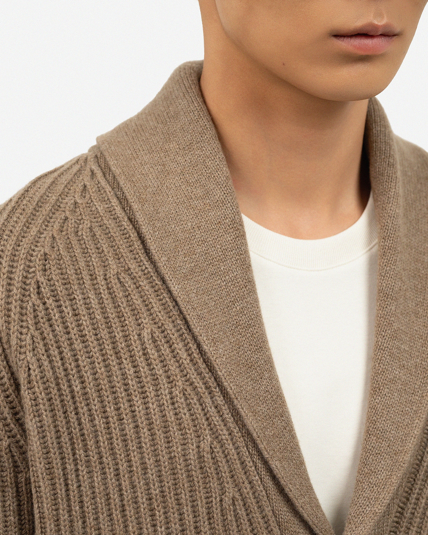 Men's Gleneagles Cardigan - Light Brown Cashmere