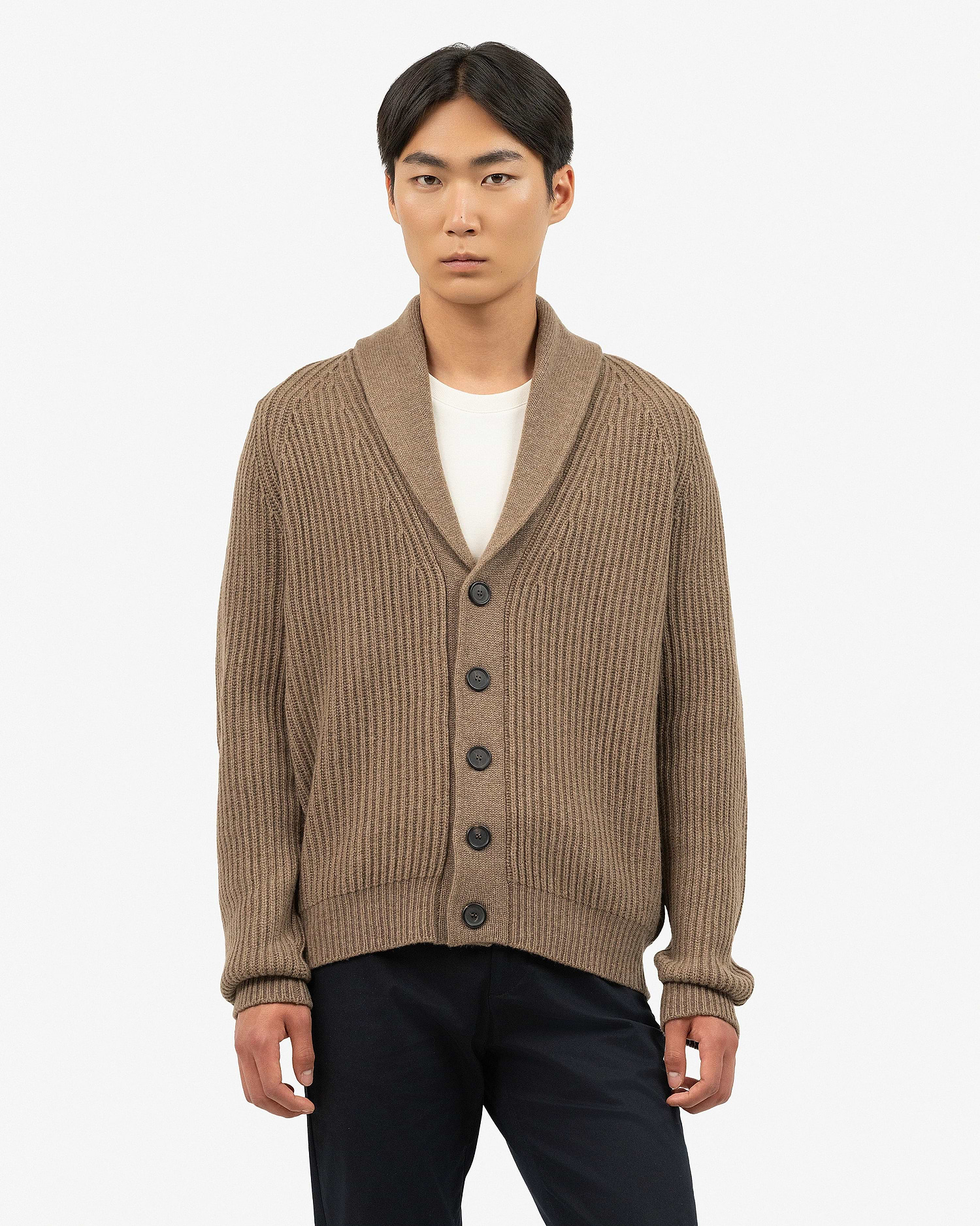 Men's Gleneagles Cashmere Cardigan - Light Brown | MaisonCashmere Men's Gleneagles Cashmere Cardigan - Light Brown | MaisonCashmere