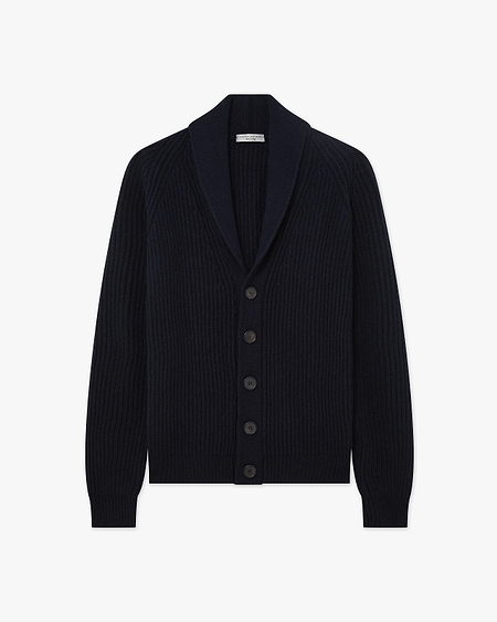 Men's Gleneagles Cardigan - Night Blue Cashmere