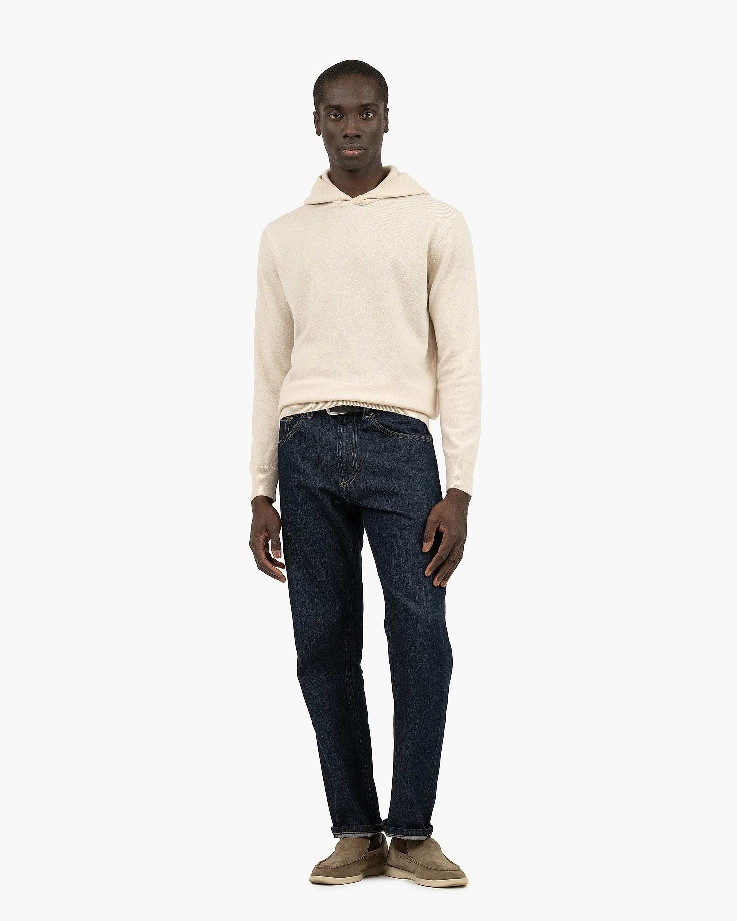 Men's Gramercy Cashmere Hoodie - Light Beige | MaisonCashmere Men's Gramercy Cashmere Hoodie - Light Beige | MaisonCashmere