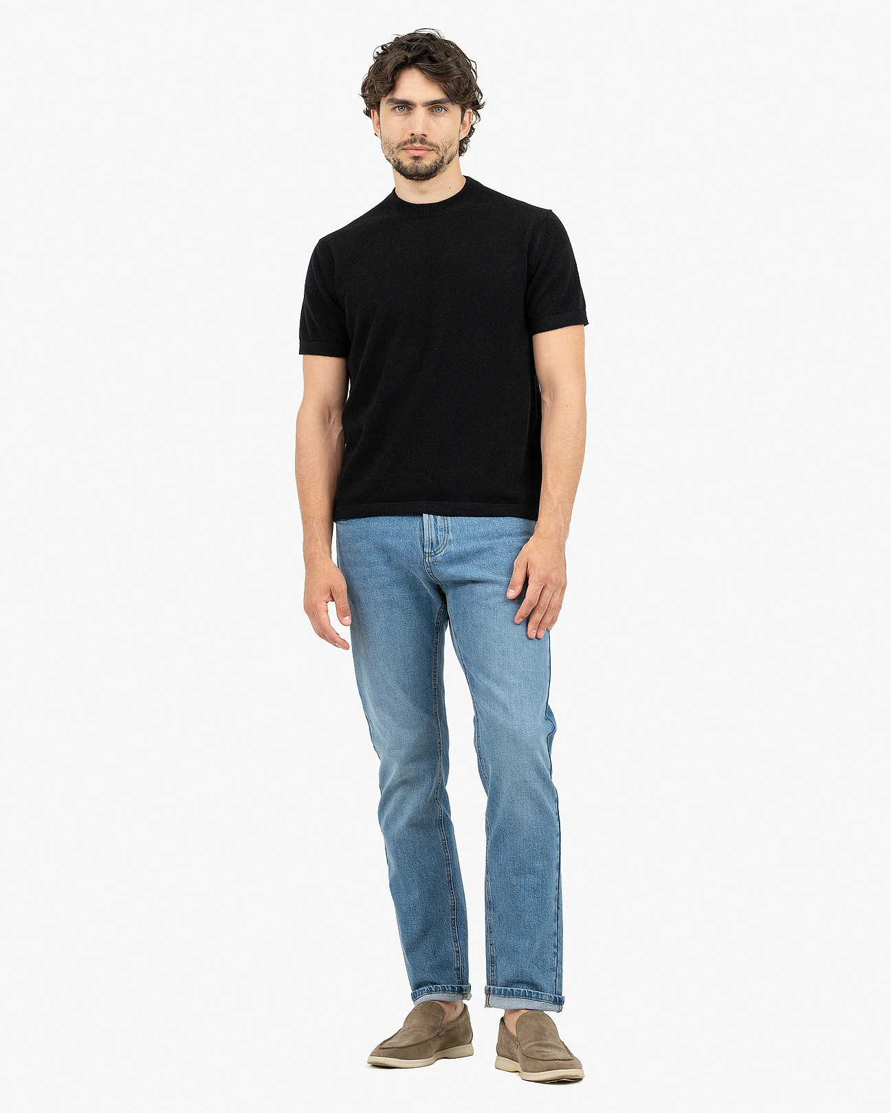 Men's Gramercy Cashmere Tee - Black | MaisonCashmere