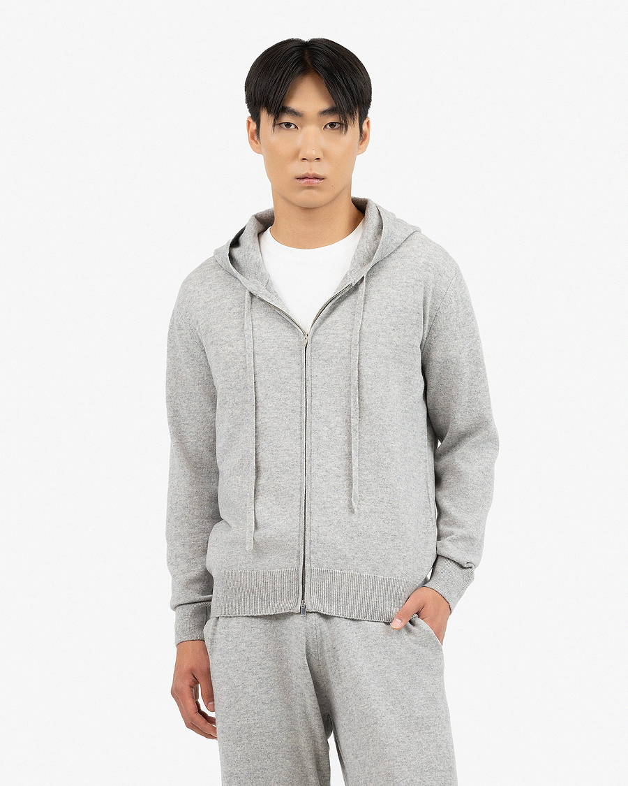 Men's Gramercy Zip Hoodie - Light Grey Cashmere
