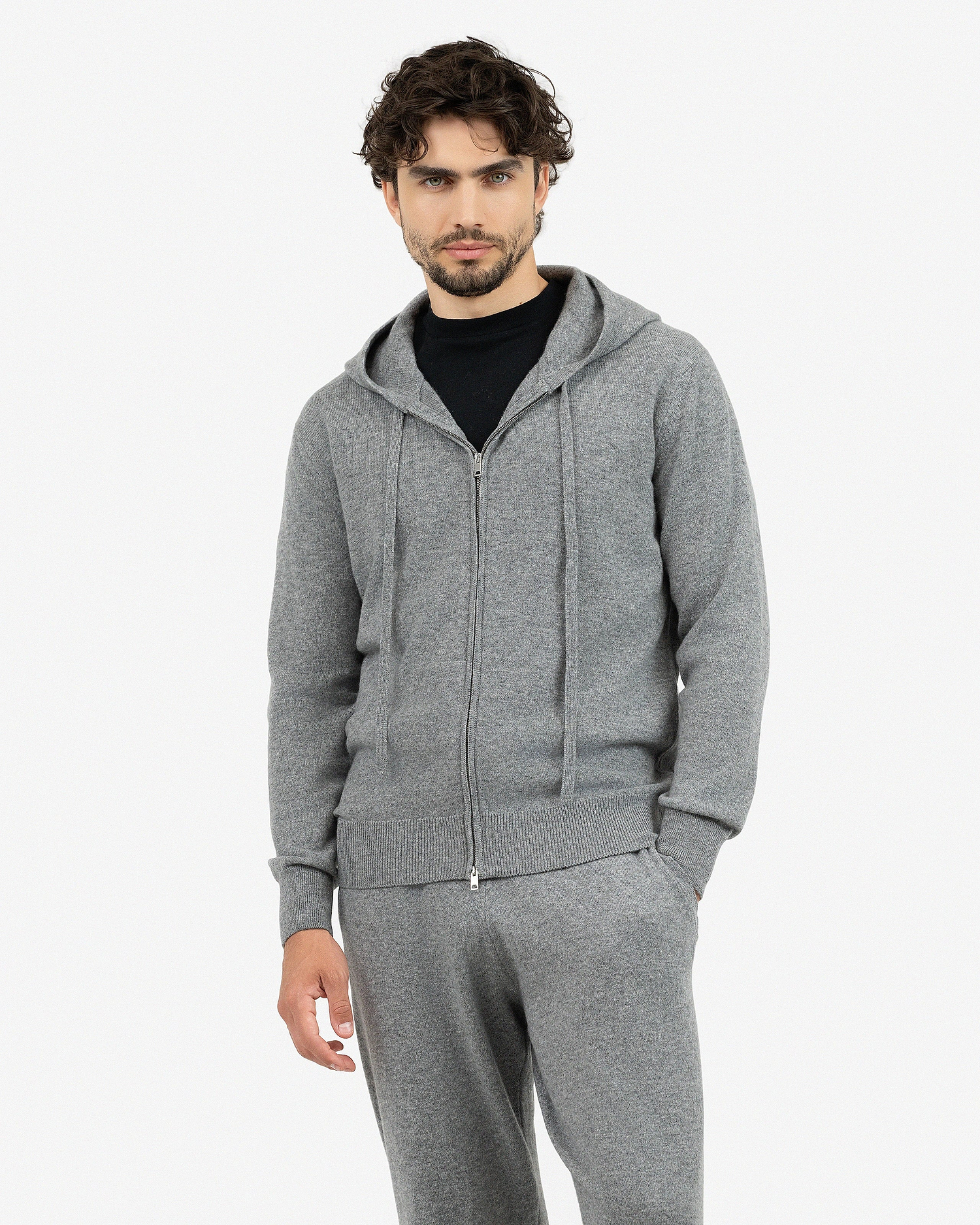 Men's Gramercy Zip Hoodie - Medium Grey Cashmere
