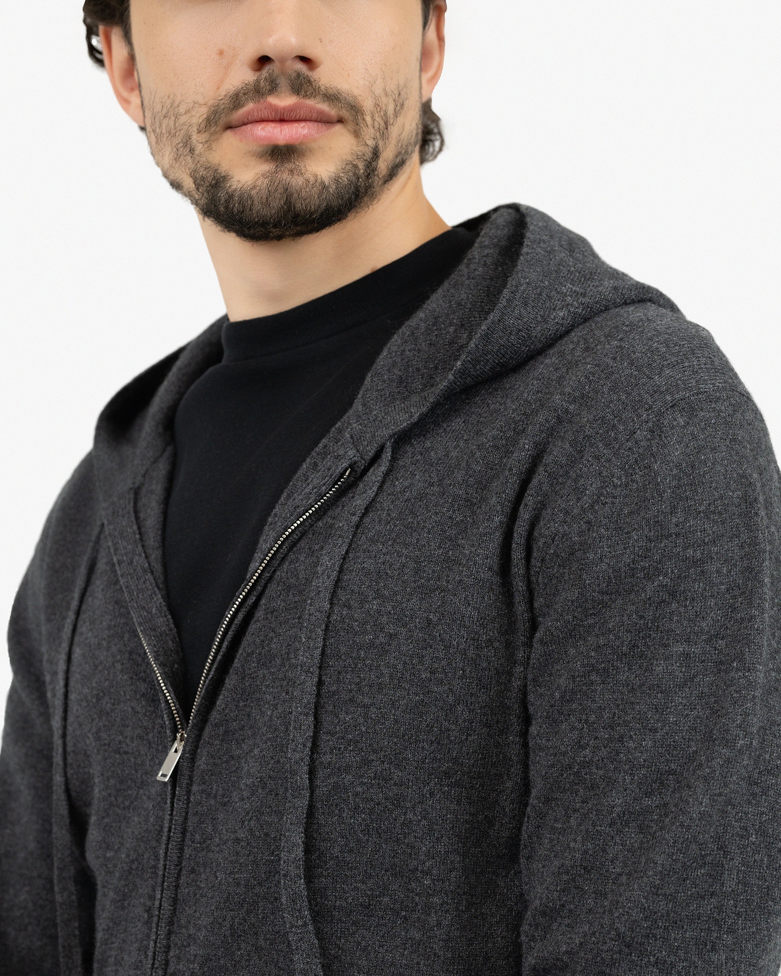 Men's Gramercy Zip Hoodie - Charcoal Cashmere