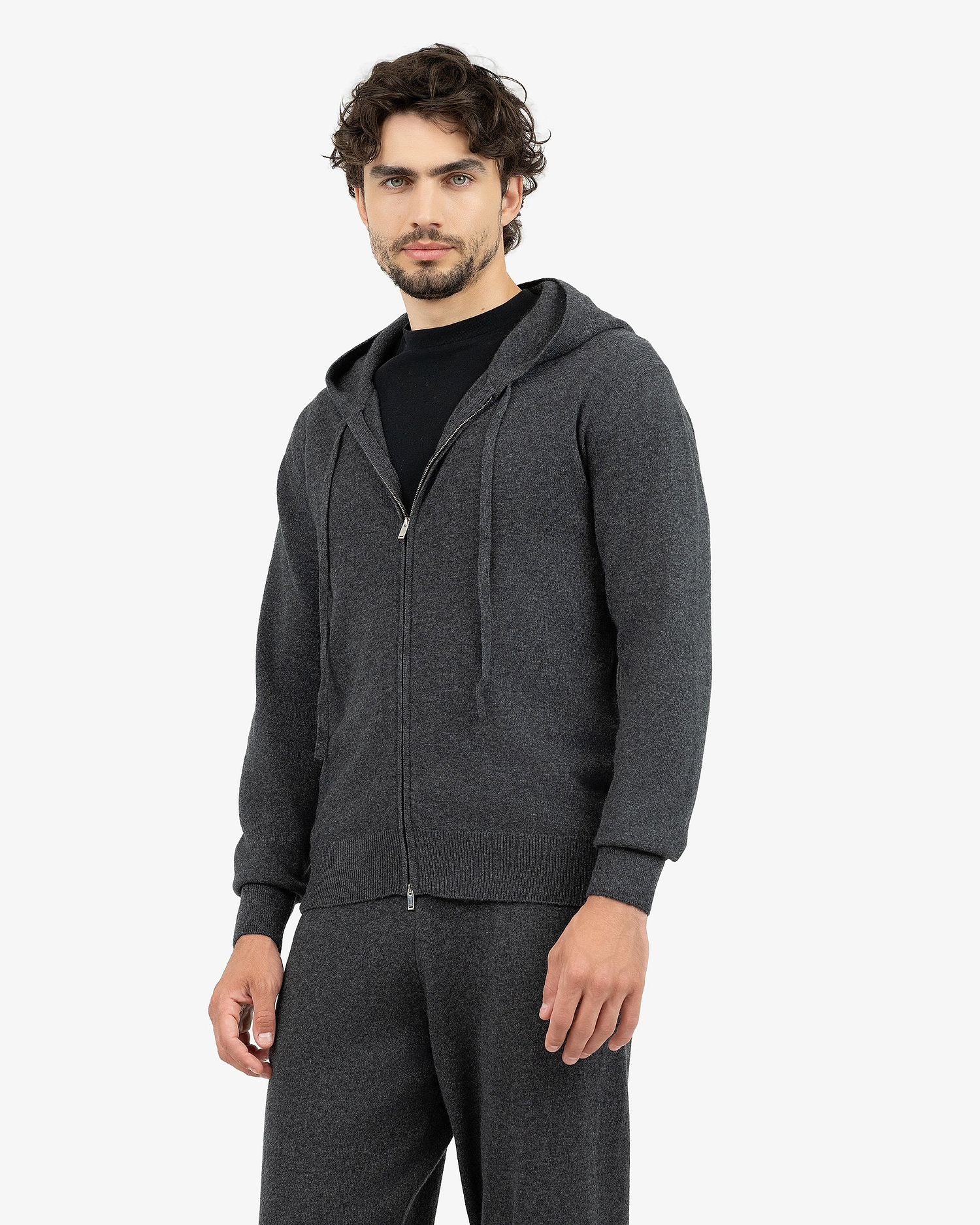 Men's Gramercy Zip Hoodie - Charcoal Cashmere