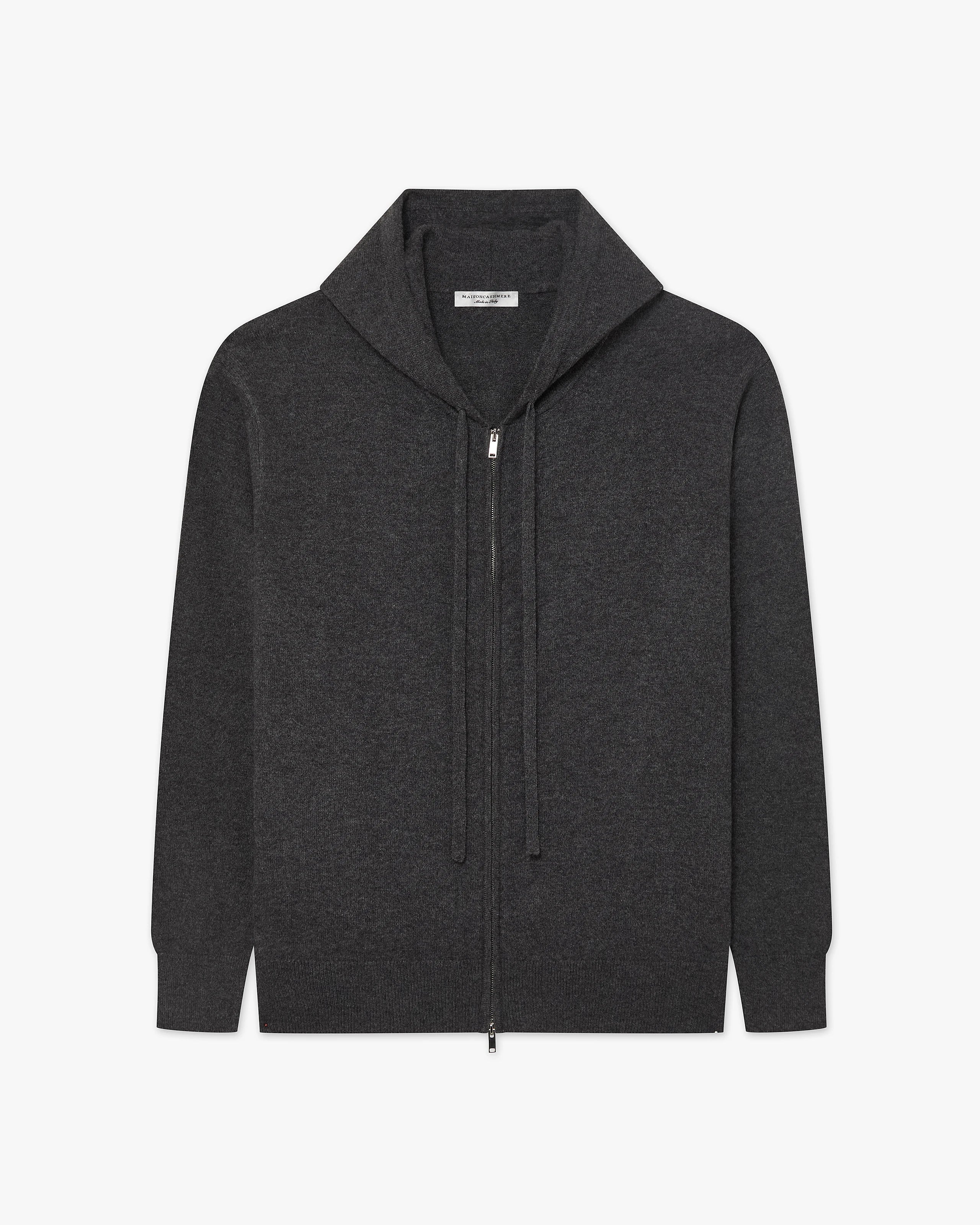 Men's Gramercy Cashmere Zip Hoodie - Charcoal | MaisonCashmere